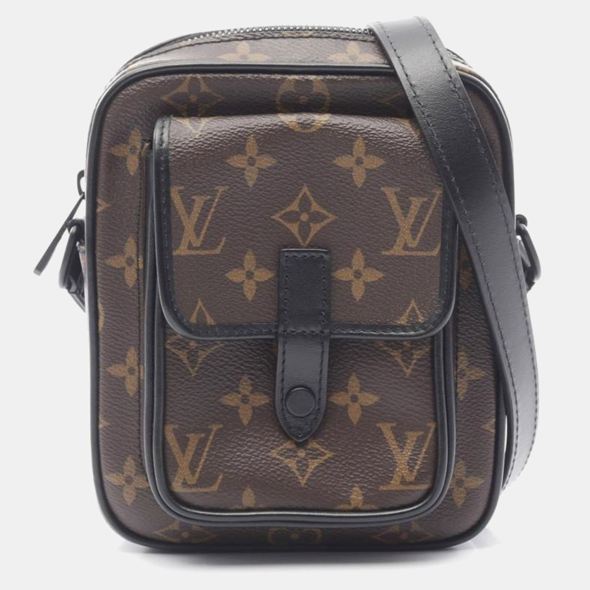 

Louis Vuitton Christopher Wearable Wallet Monogram Macassar Crossbody Bag, Black
