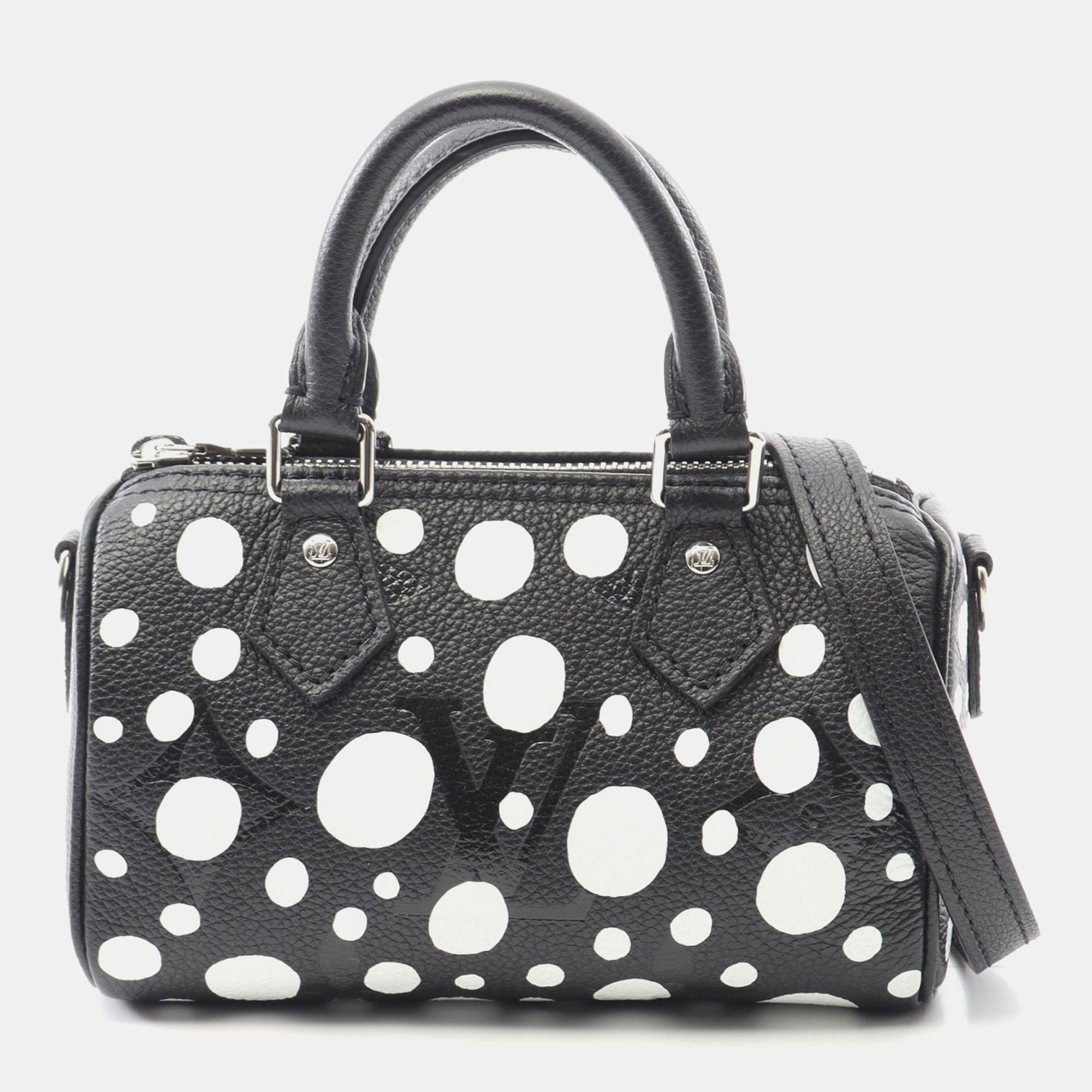 

Louis Vuitton x YK Nano Speedy Black White Leather Shoulder Bag