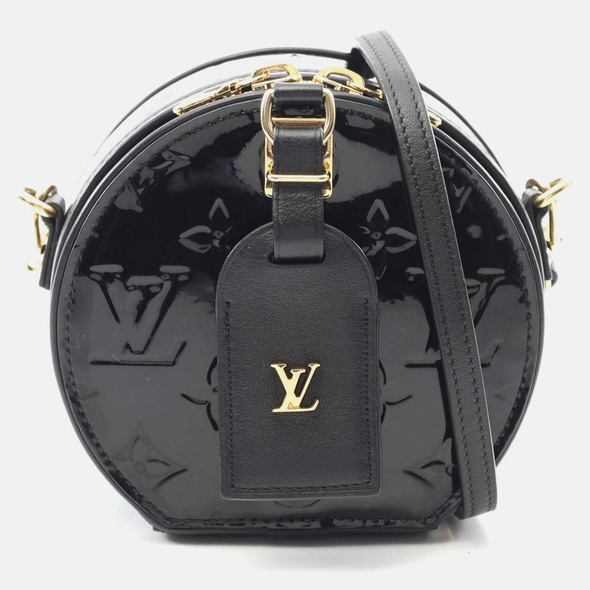 

Louis Vuitton Mini Boite Chapeau Noir Monogram Vernis Leather Crossbody Bag, Black