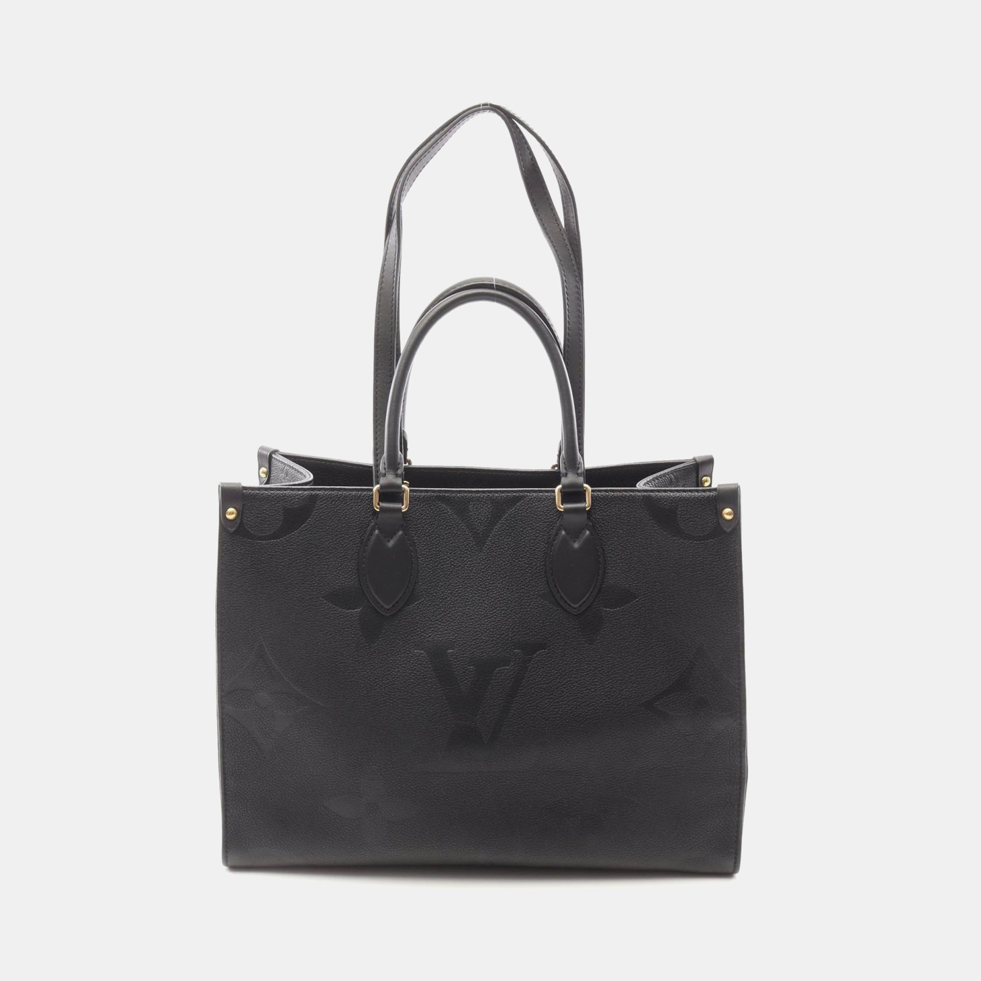 

Louis Vuitton On The Go MM Monogram Empreinte Noir Leather Tote, Black