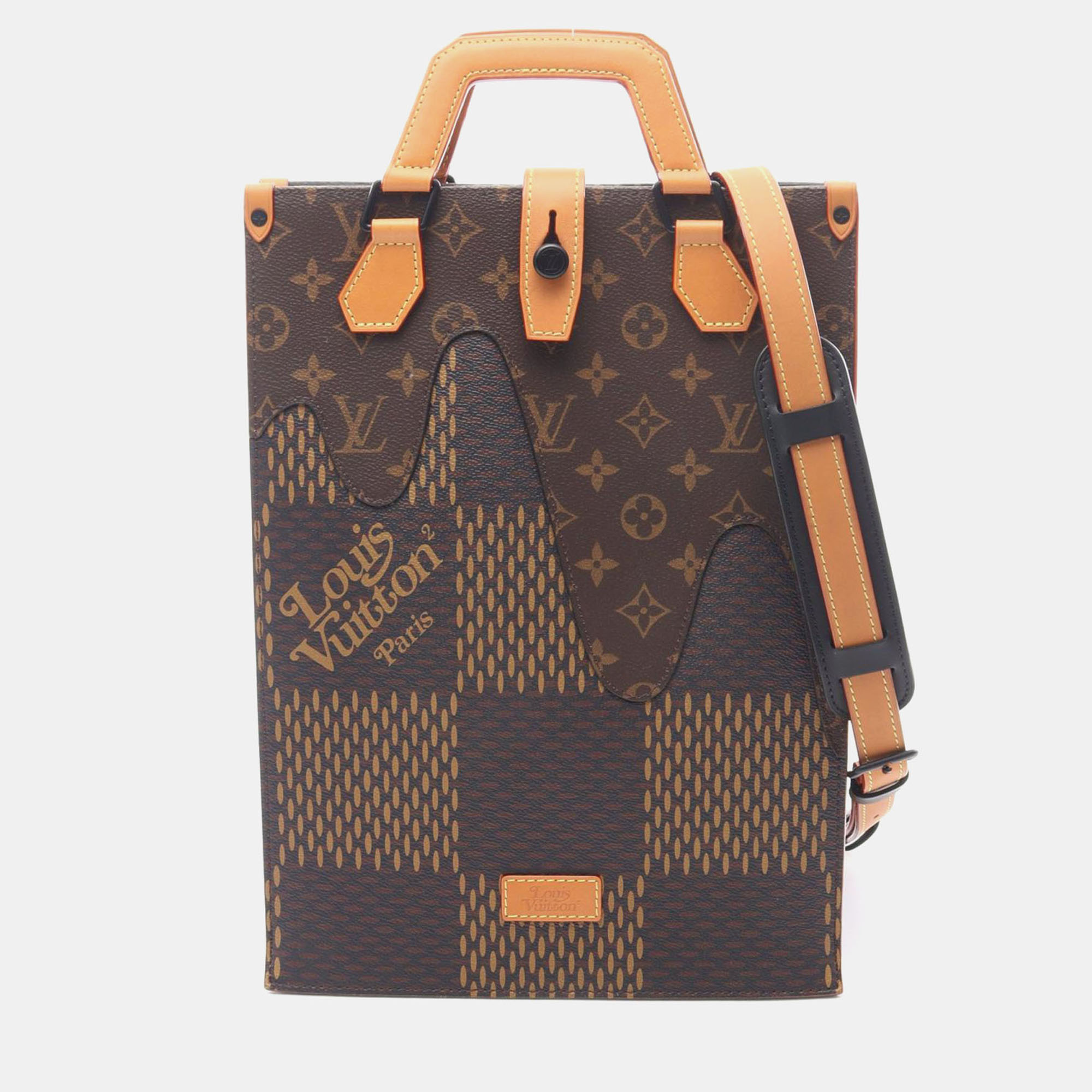 

Louis Vuitton x Nigo Mini LV Squared Damier Ebene Giant Monogram Tote Bag, Brown