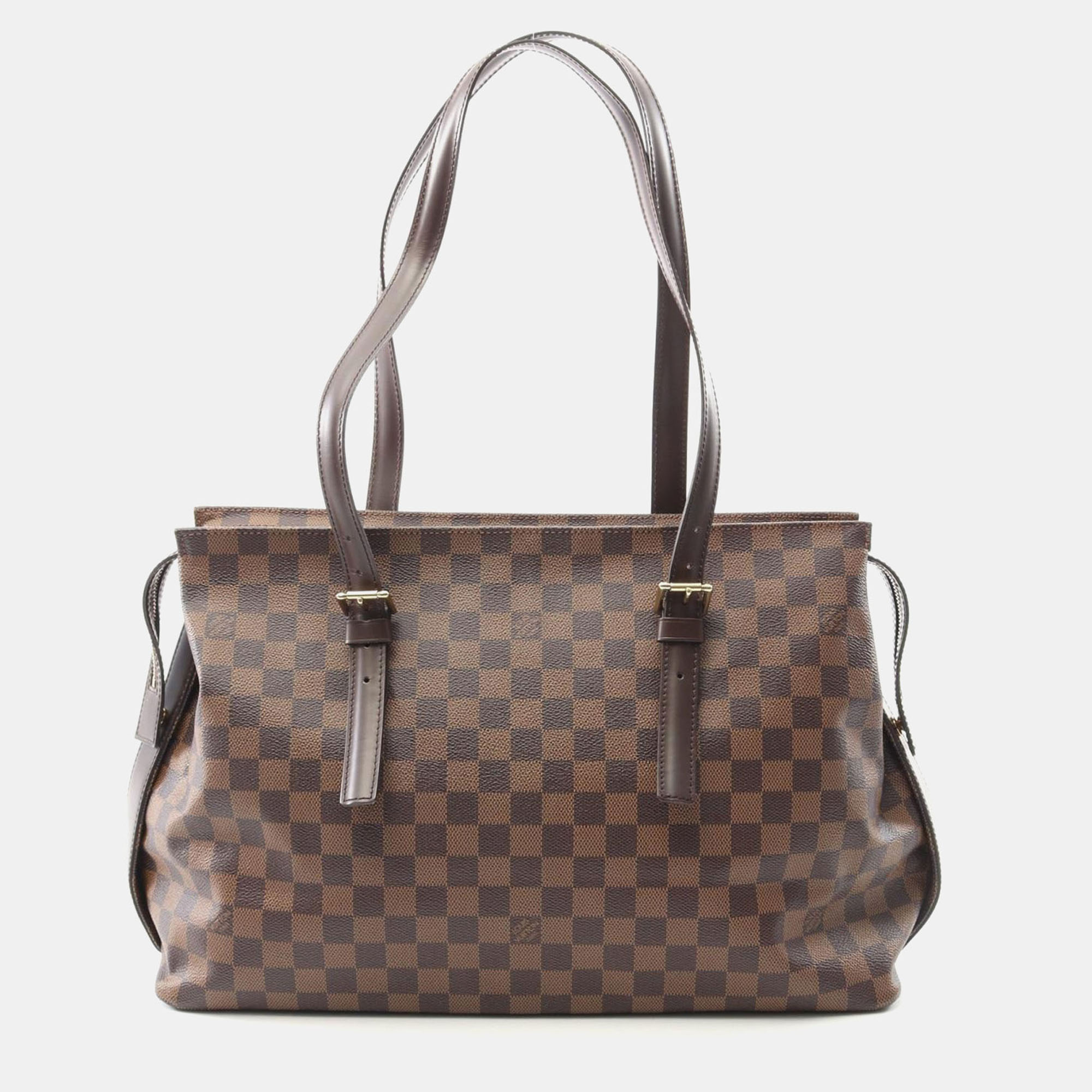 

Louis Vuitton Chelsea Damier Ebene Canvas Tote Bag, Brown