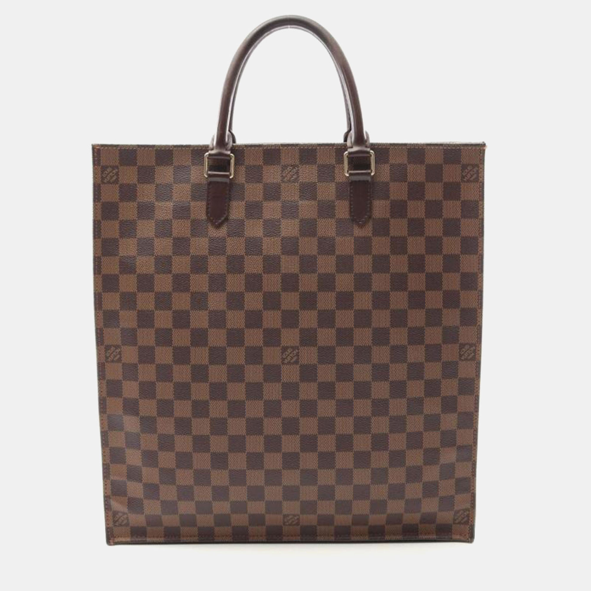 

Louis Vuitton Sac Plat Damier Ebene Canvas Tote Bag, Brown