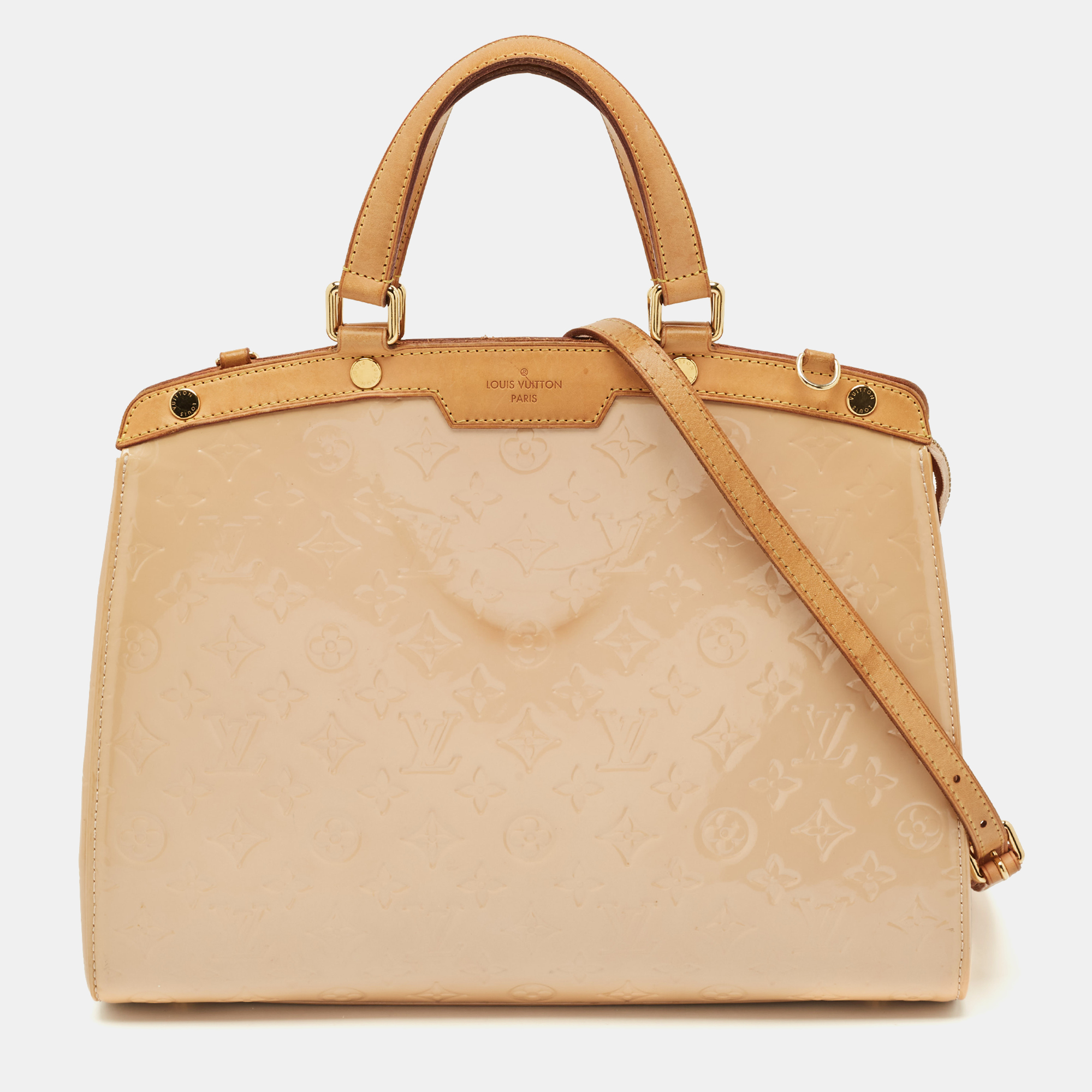 

Louis Vuitton Rose Florentine Monogram Vernis Brea GM Bag, Beige