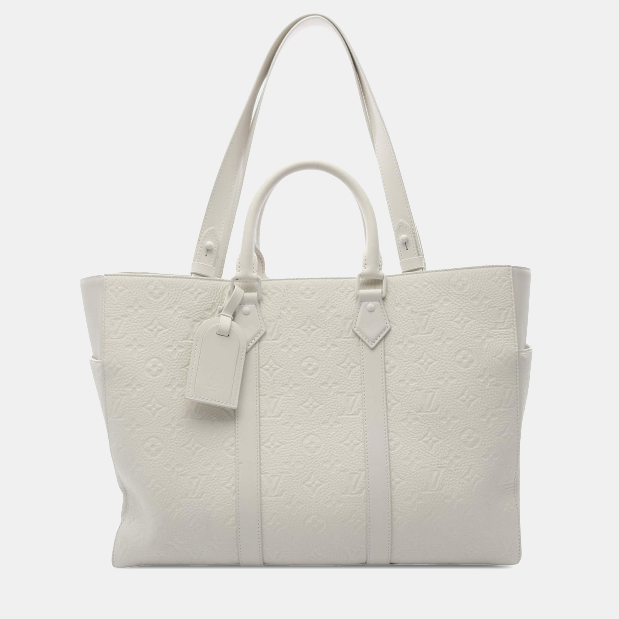 

Louis Vuitton White Monogram Taurillon Sac Plat 24H Tote