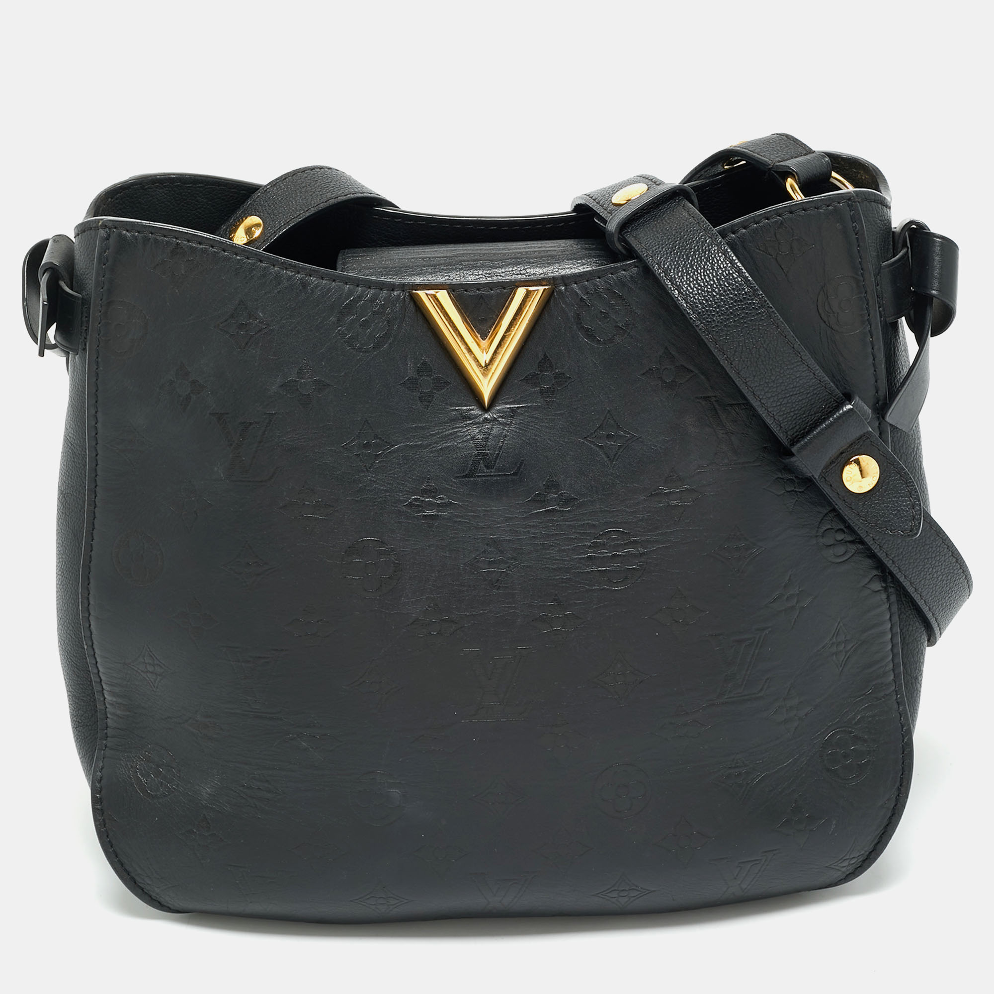 

Louis Vuitton Black Monogram Leather Very Hobo Bag