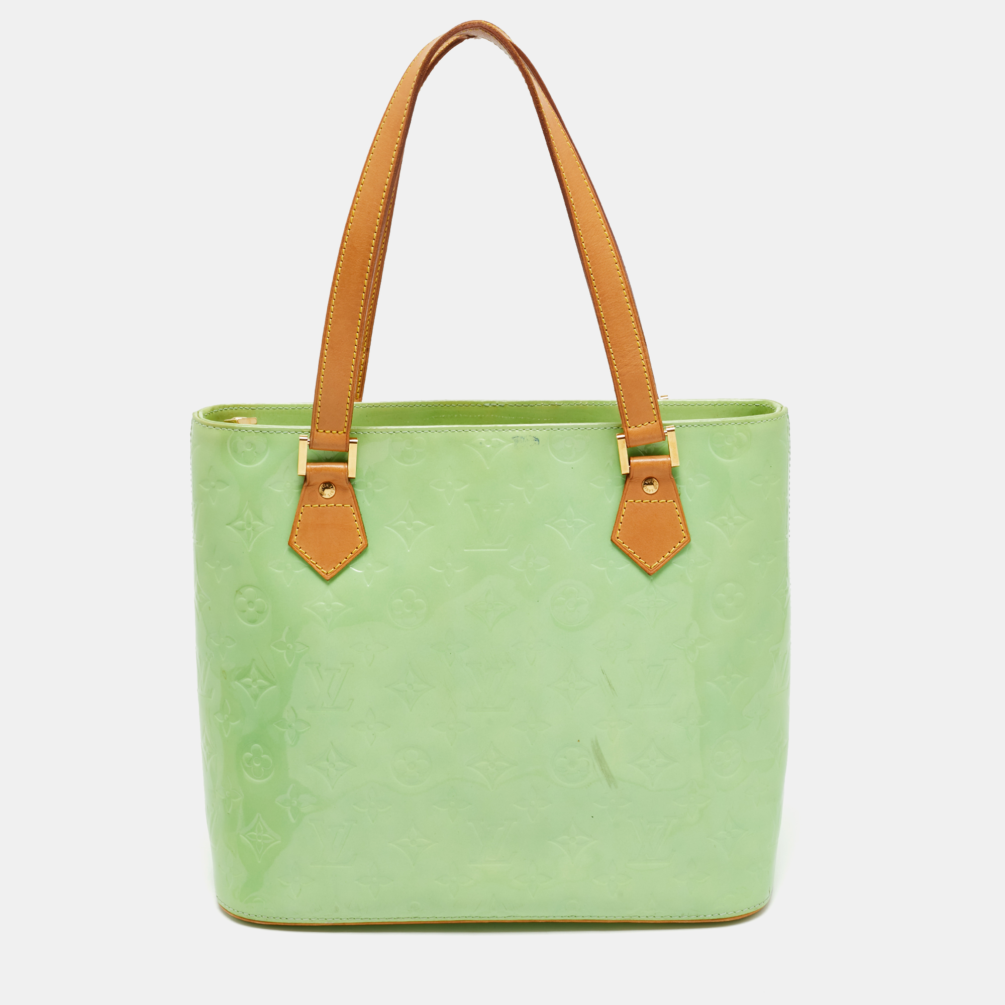 

Louis Vuitton Apple Green Monogram Vernis Houston Bag