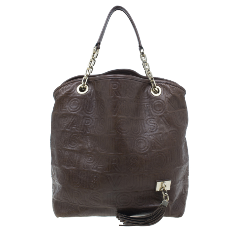 Pre Owned حقيبة لوي فيتون باريس سوبل ويسبر GM جلد بني منقوش