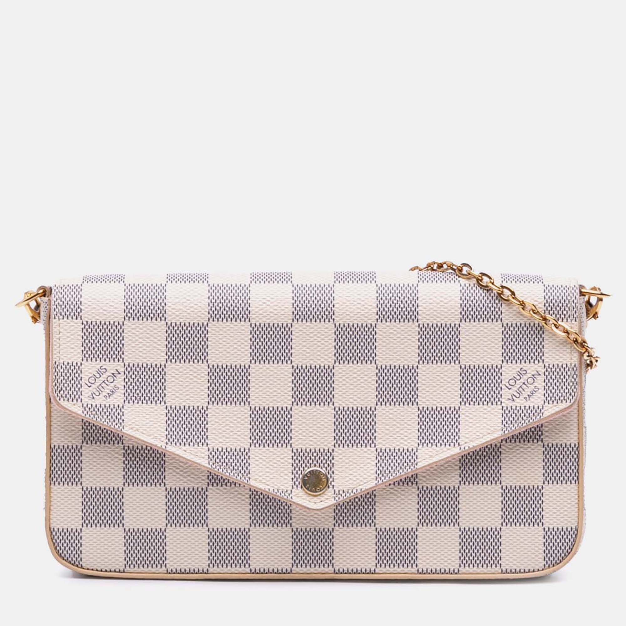 

Louis Vuitton White Damier Azur Pochette Felicie