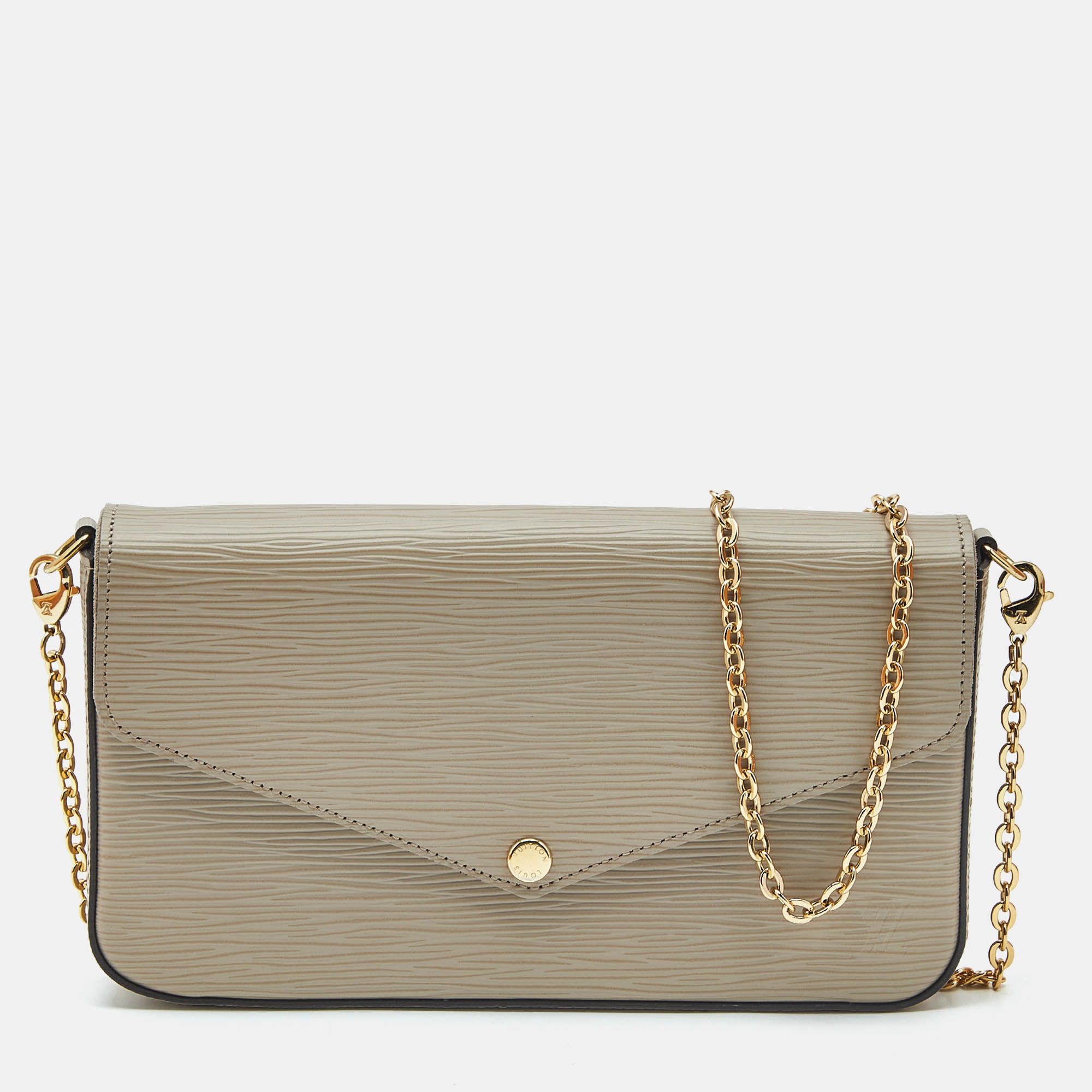 

Louis Vuitton Galet Epi Leather Pochette Felicie Bag, Beige