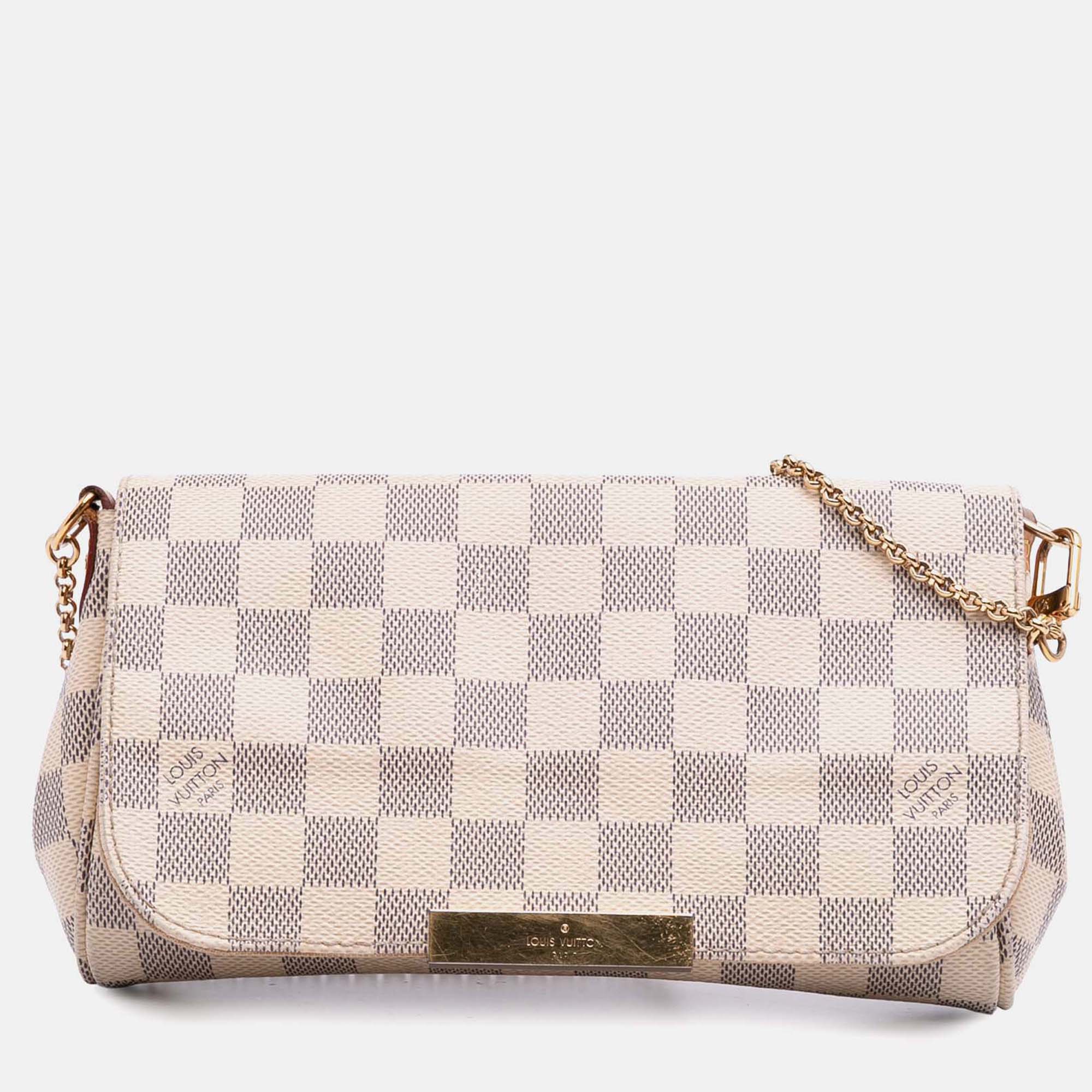 

Louis Vuitton White Damier Azur Favorite PM