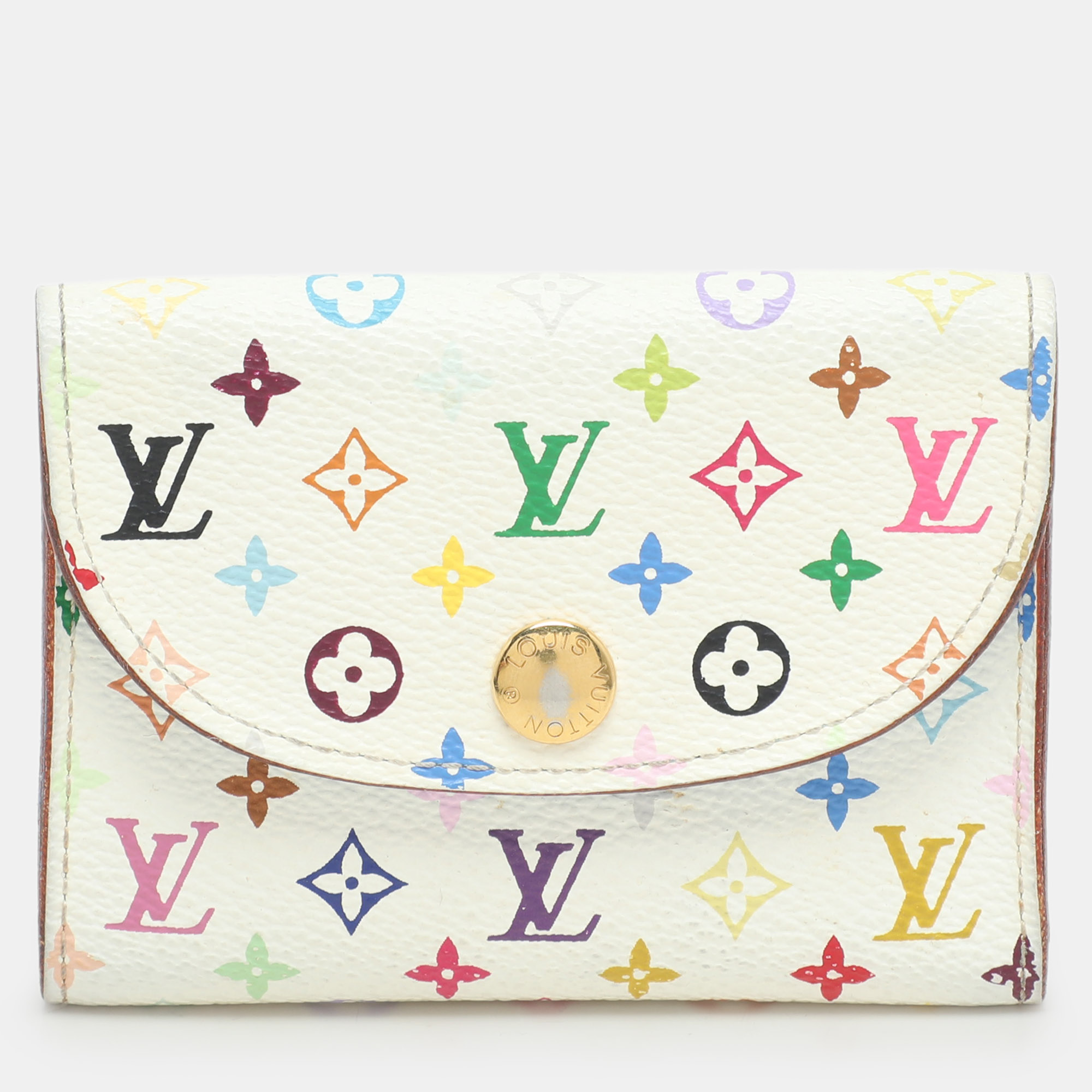 

Louis Vuitton White Monogram Multicolore Visite Business Card Holder
