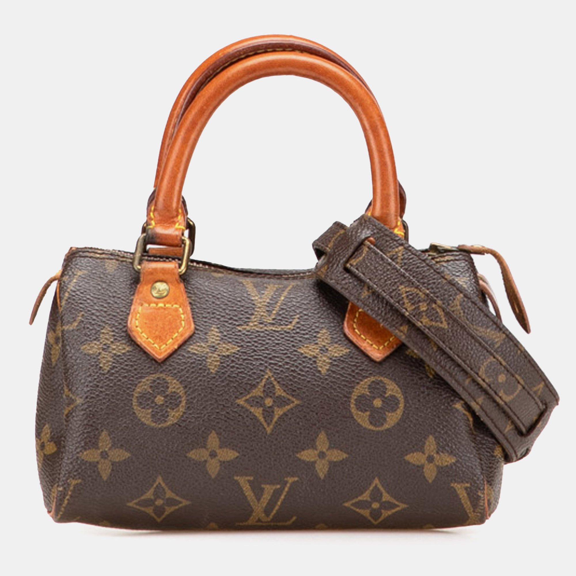 

Louis Vuitton Brown Monogram Nano Speedy Bandouliere