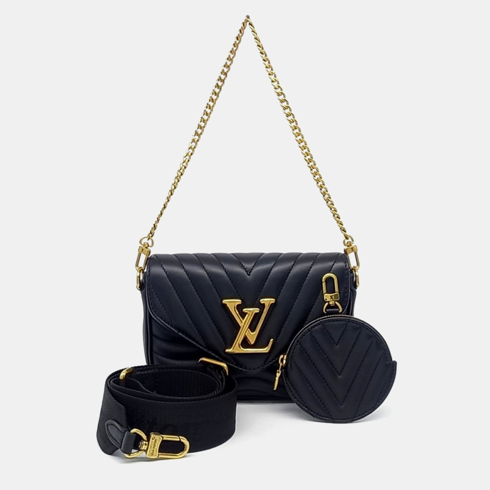 

Louis Vuitton Black Leather New Wave Multi Pochette