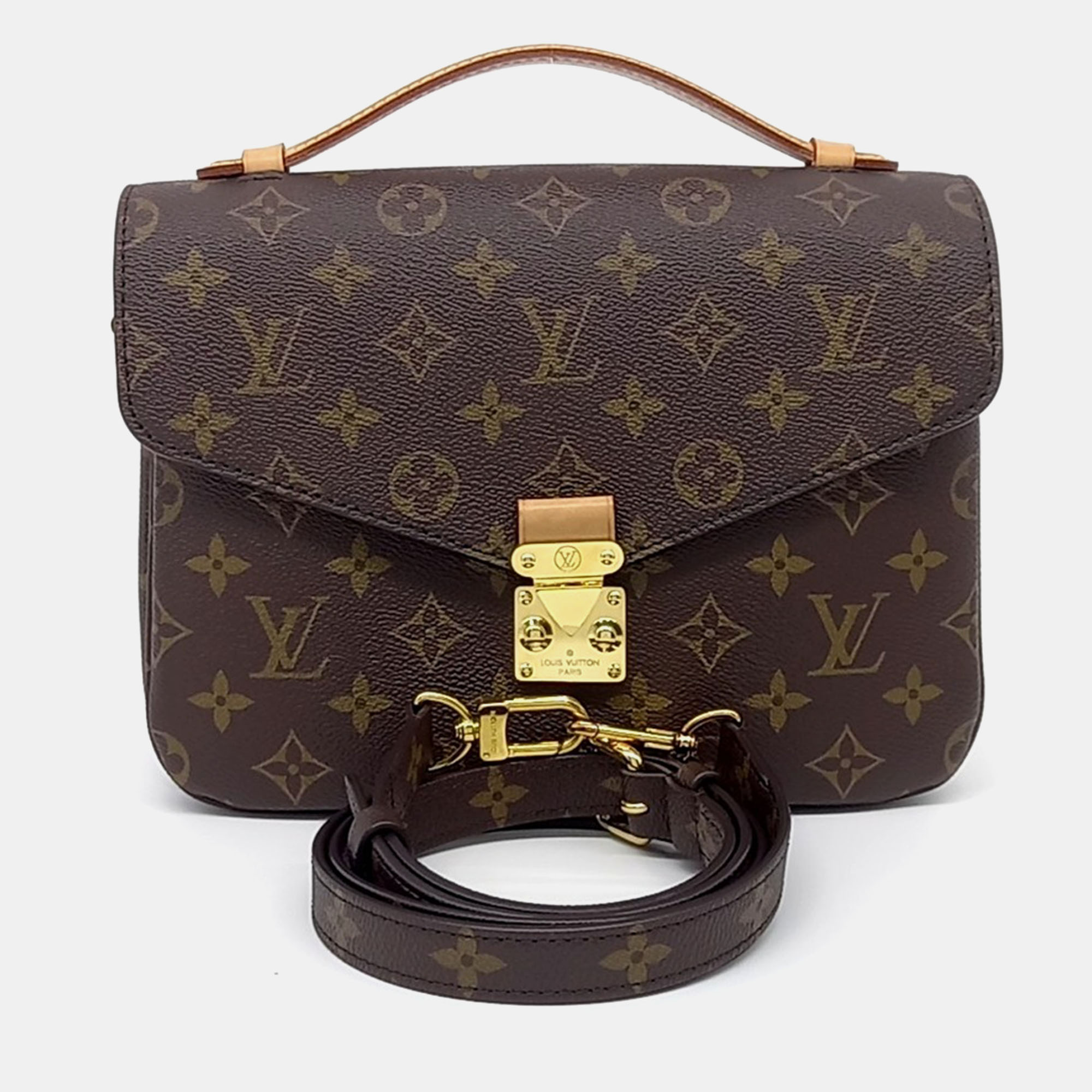 

Louis Vuitton Brown Coated Canvas Monogram Pochette Metis