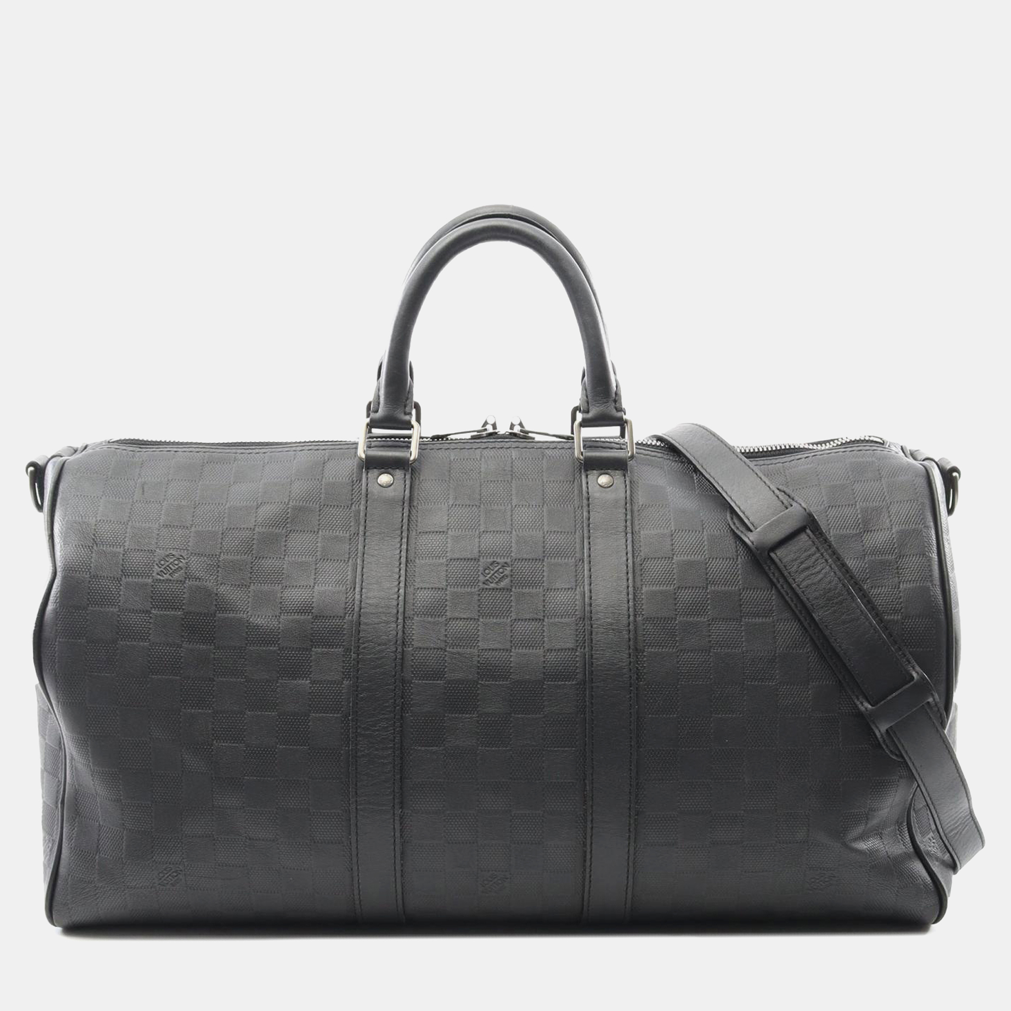 

Louis Vuitton Black Damier Infini Keepall Bandouliere 45