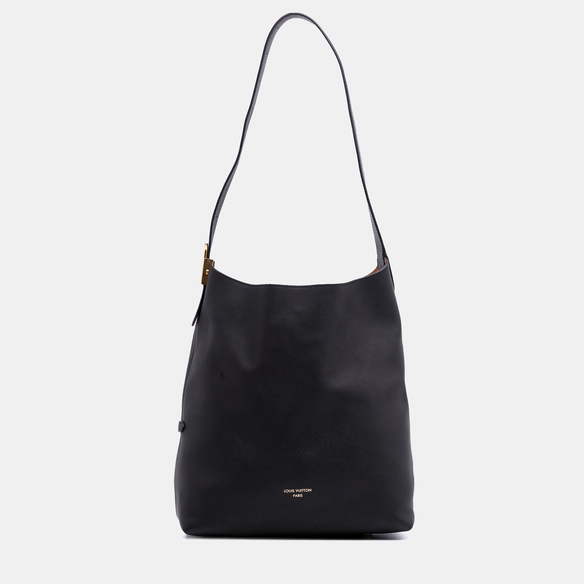 

Louis Vuitton Black Grained Calfskin Low Key Hobo MM