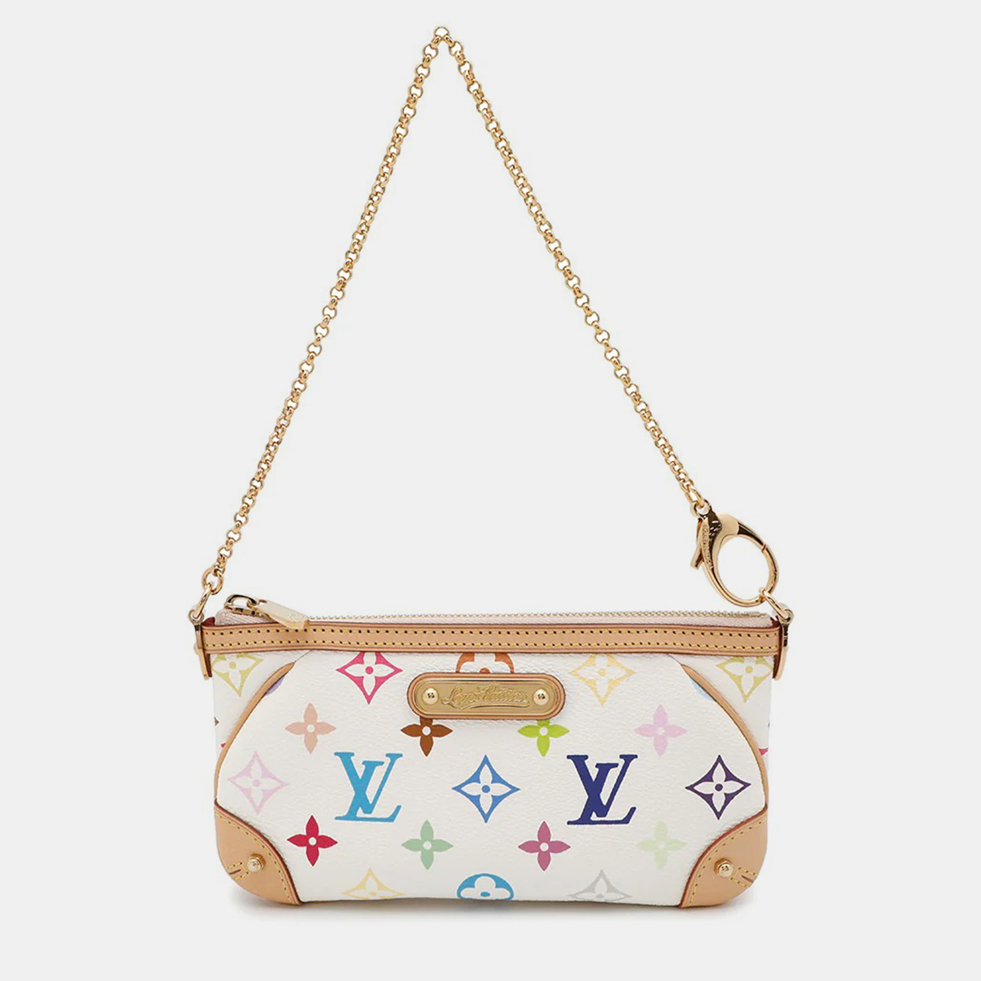 

Louis Vuitton Pochette Milla MM Blanc Monogram Multicolor Shoulder Bag, Black