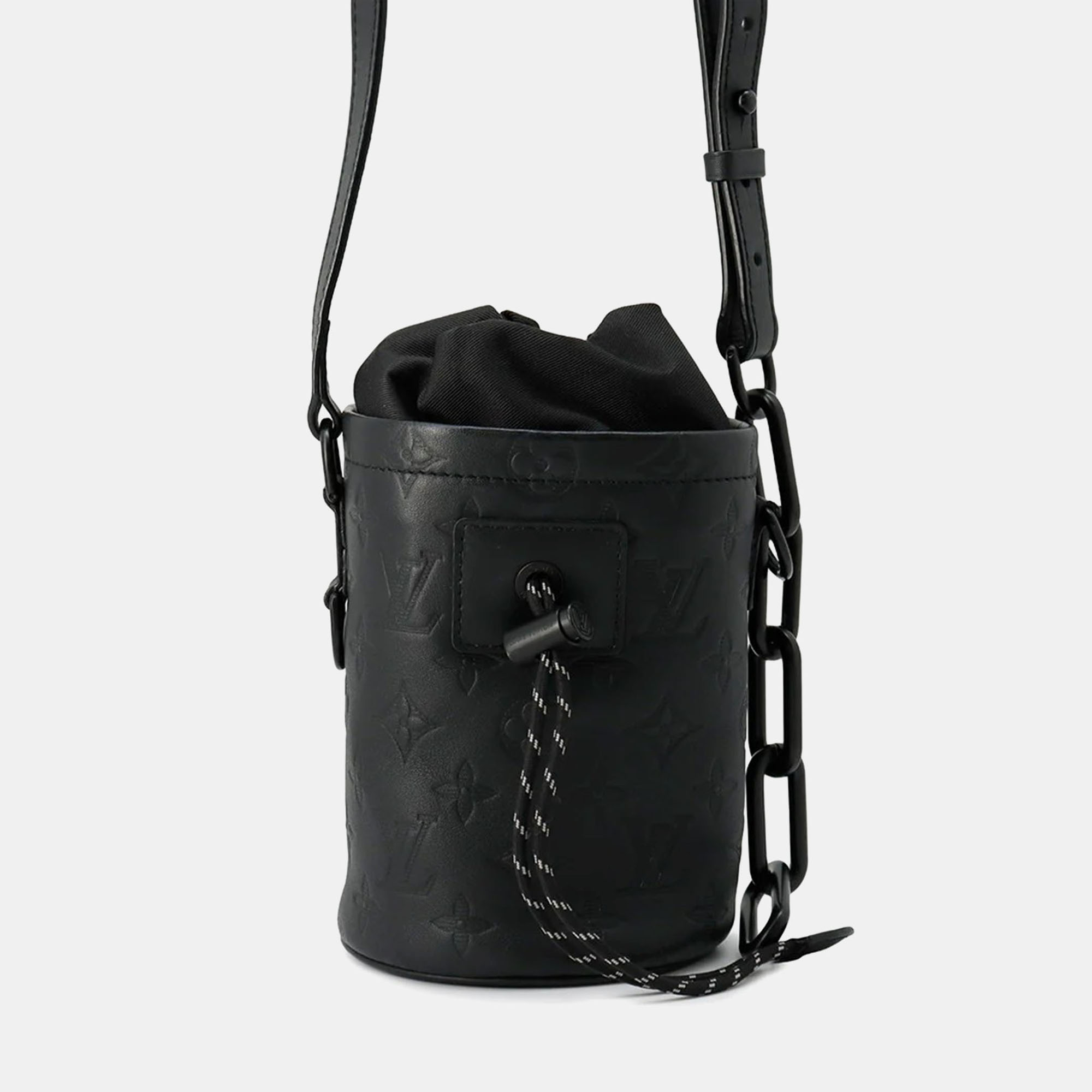 

Louis Vuitton Chalk Nano Noir Monogram Shadow Leather Crossbody Bag, Black