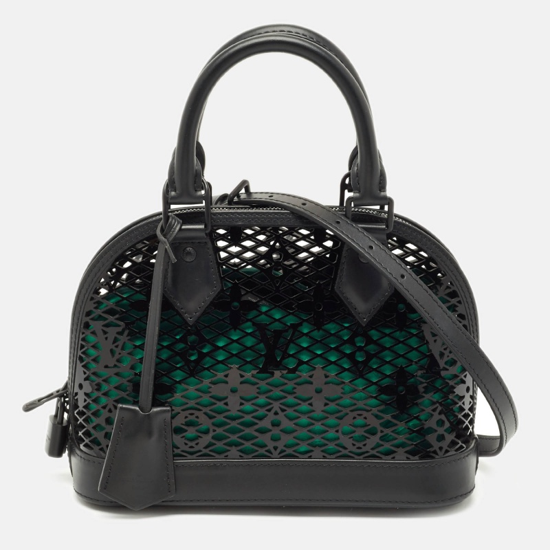 

Louis Vuitton Monogram Lace Patent Leather Alma BB Bag, Black