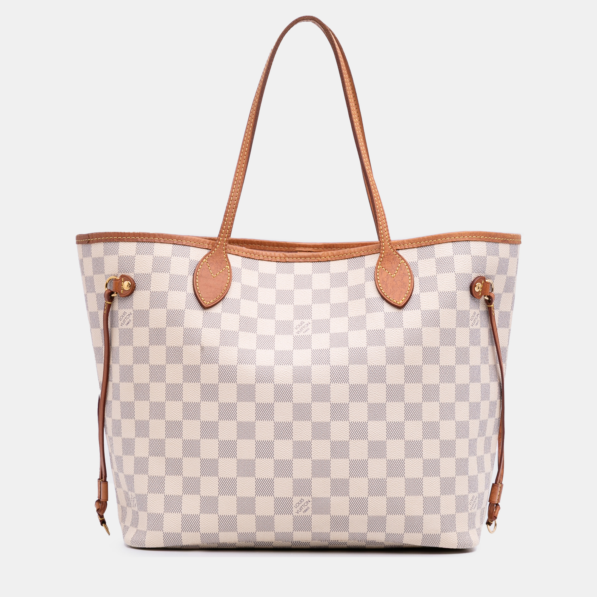 

Louis Vuitton White Damier Azur Neverfull MM Shoulder Bag