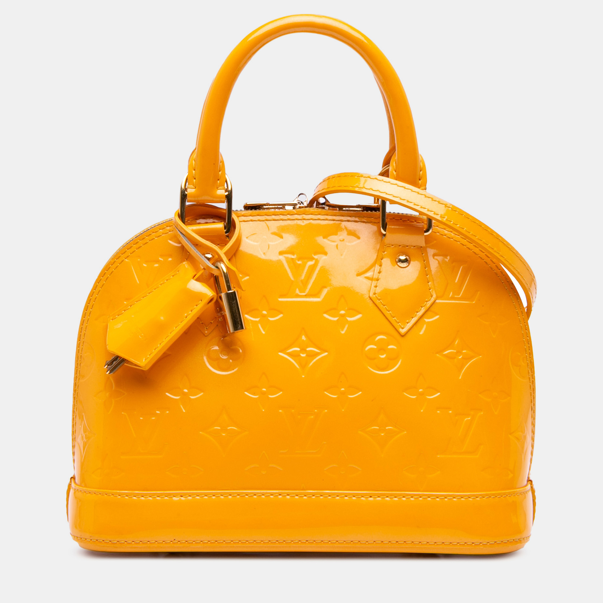 

Louis Vuitton Yellow Monogram Vernis Alma BB Handbag