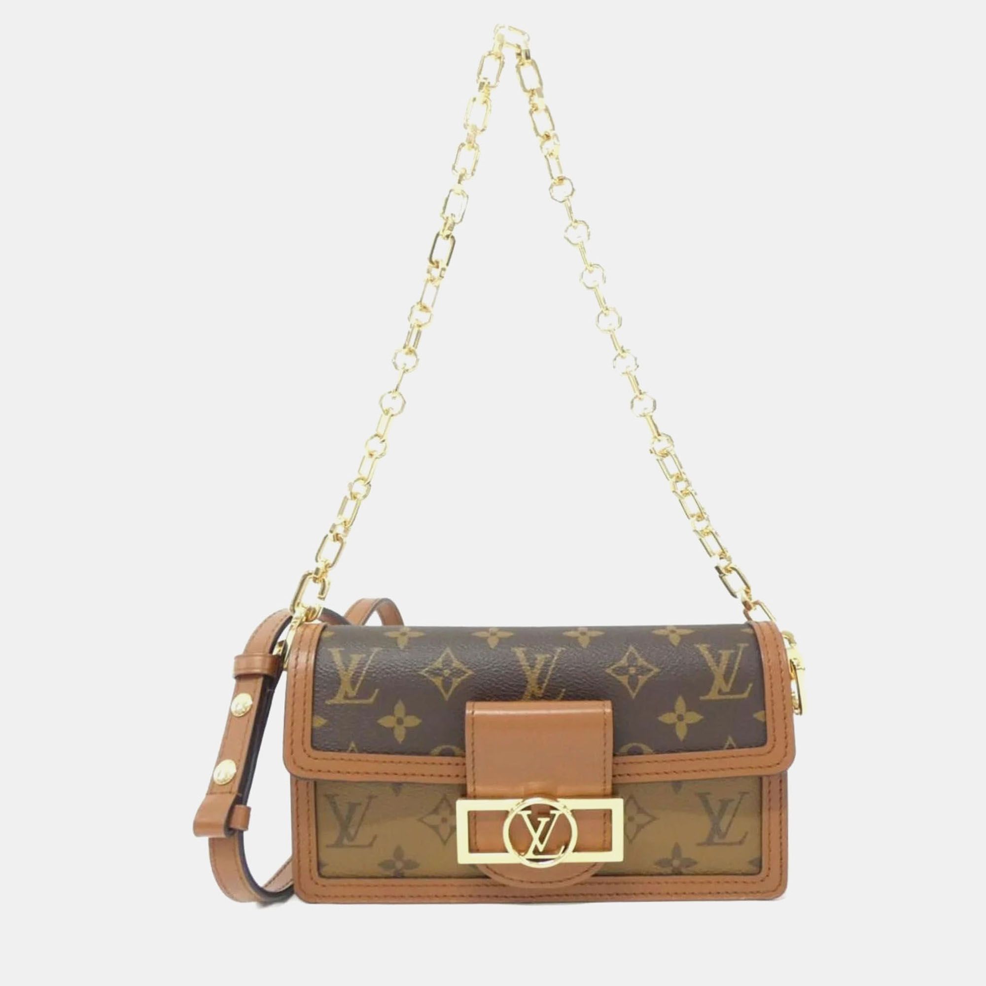 

Louis Vuitton Dauphine EW Monogram Reverse Canvas Shoulder Bag, Brown