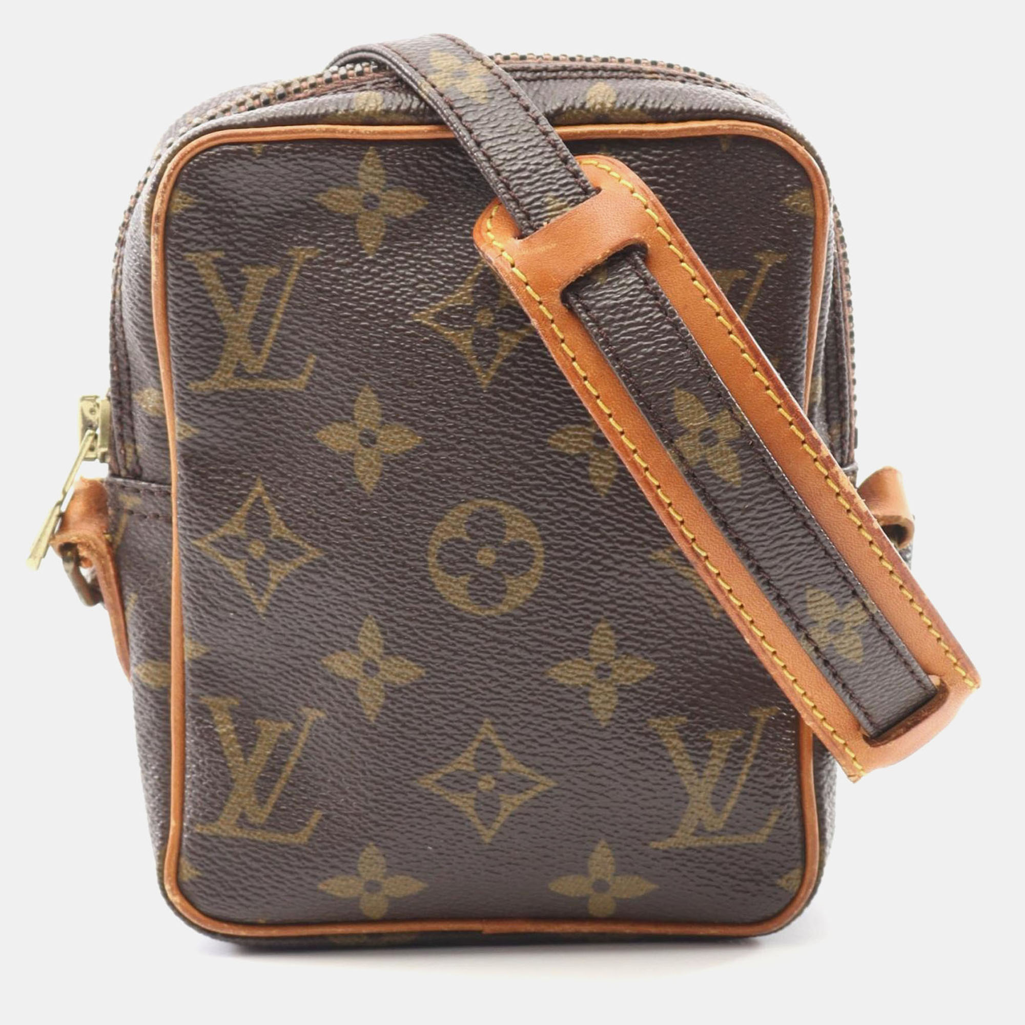 Pre-owned Louis Vuitton Mini Danube Crossbody Shoulder Bag Monogram In Brown