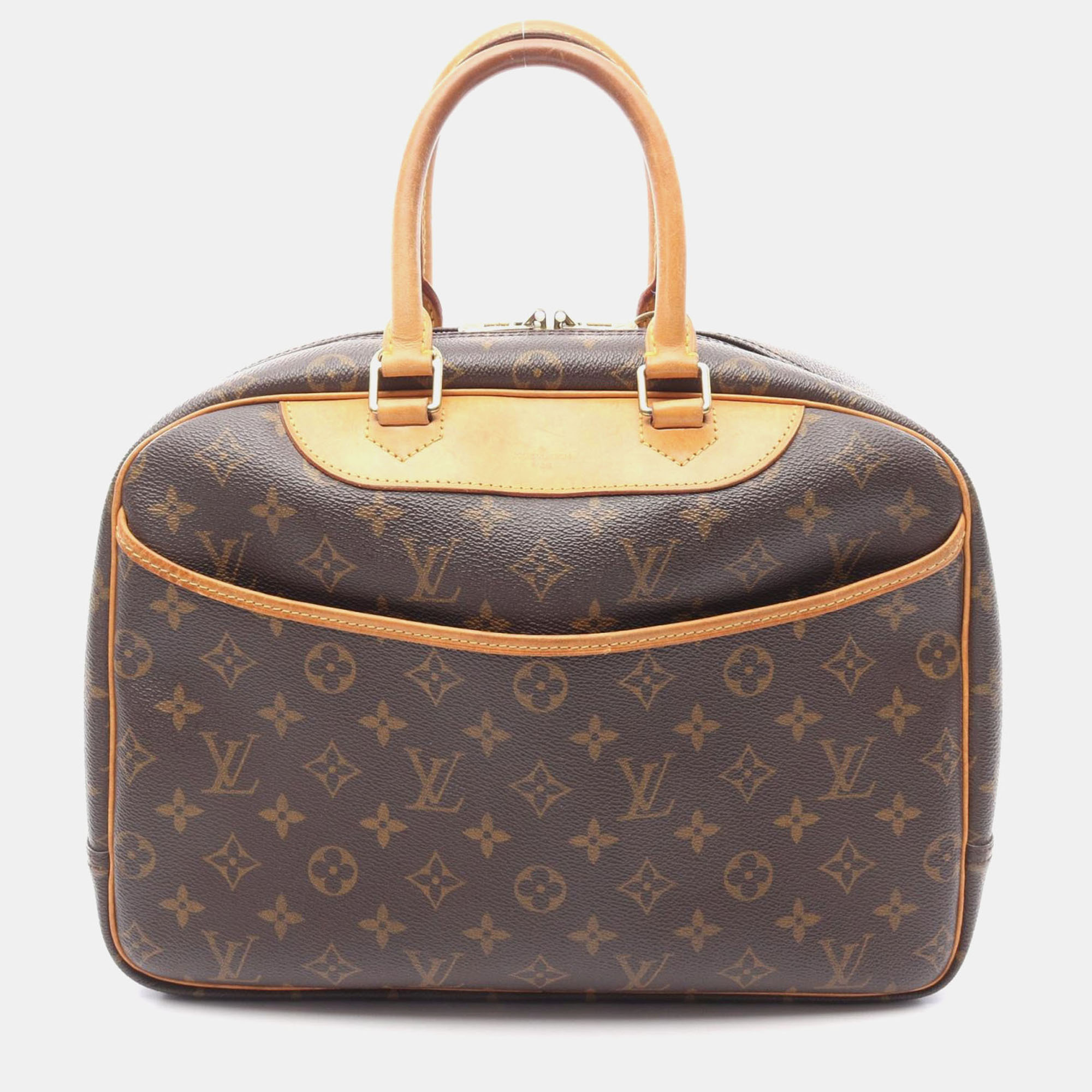 

Louis Vuitton Deauville Bowling Vanity Handbag Monogram Canvas, Brown