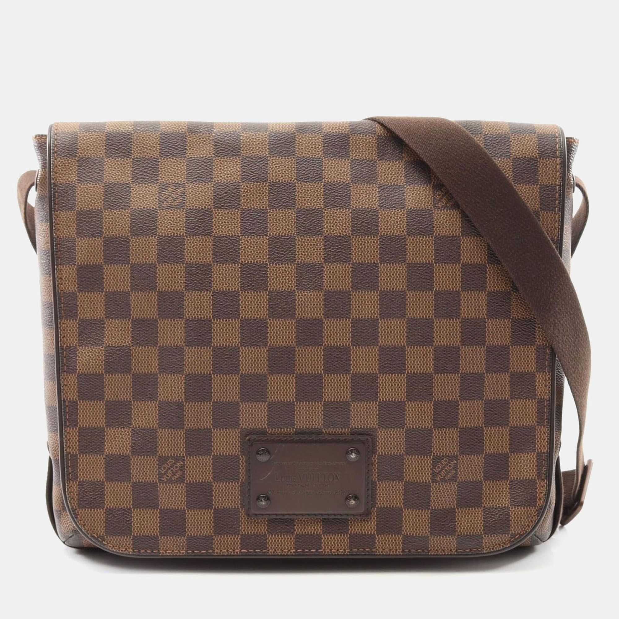 

Louis Vuitton Brooklyn Mm Shoulder Bag Damier Canvas Ebene, Brown