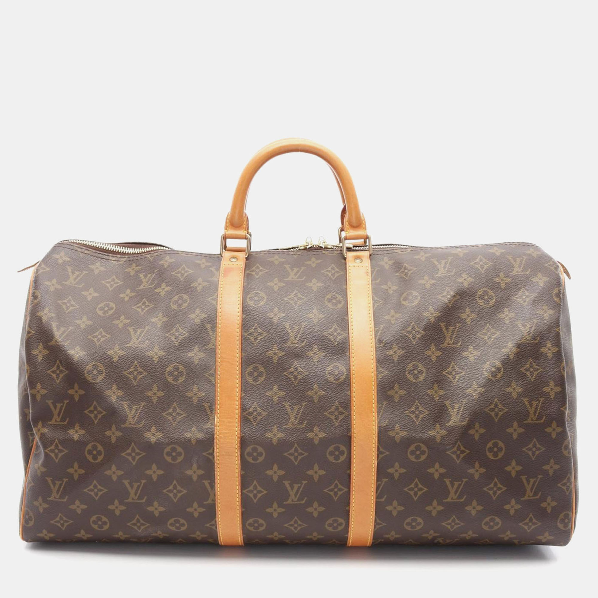 

Louis Vuitton Keepall55 Handbag Monogram Canvas Leather Brown