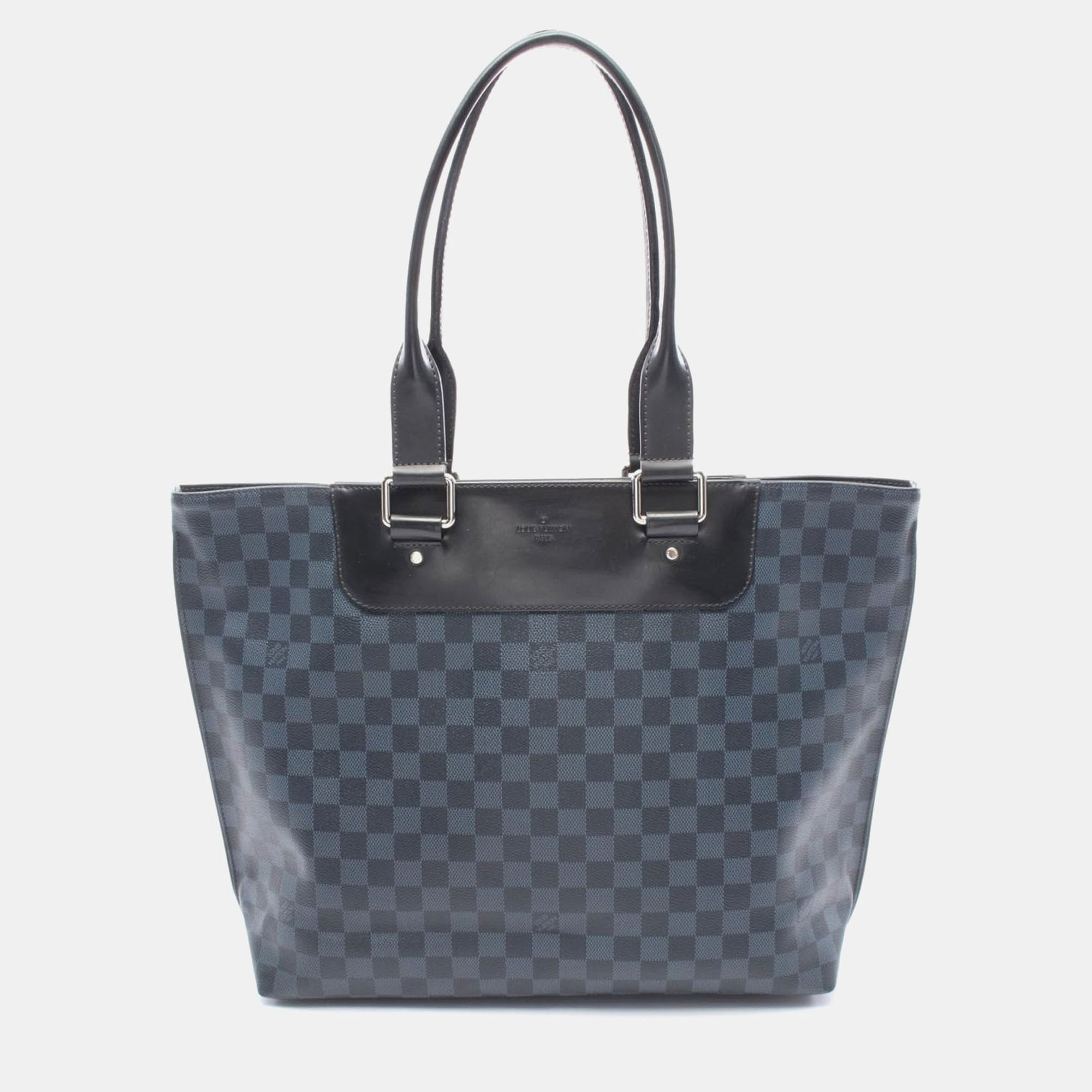 

Louis Vuitton Cabas Voyage Tote Bag Damier Cobalt Canvas Leather Navy, Navy blue