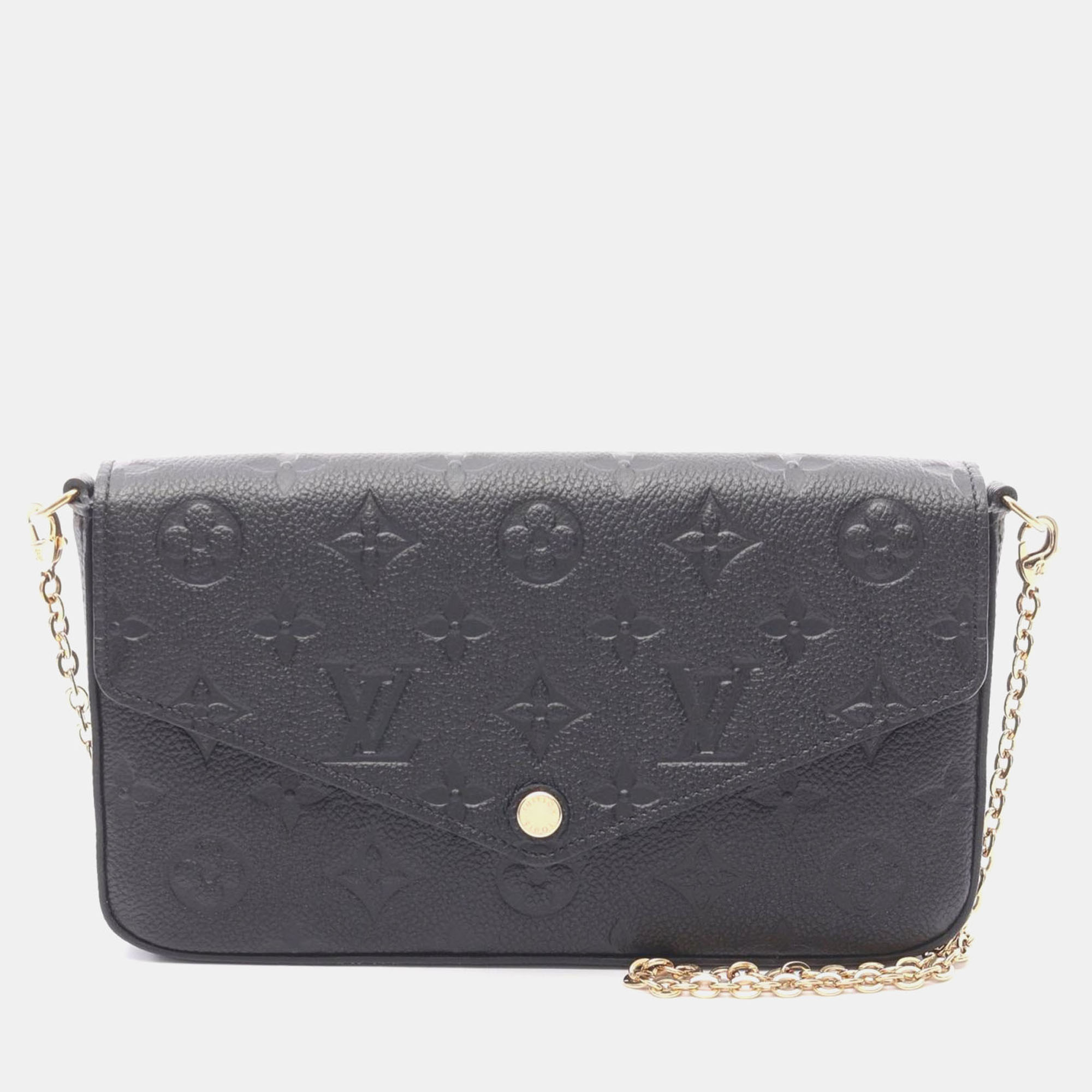 

Louis Vuitton Pochette Felicie Chain Shoulder Bag Monogram Empreinte Noir, Black