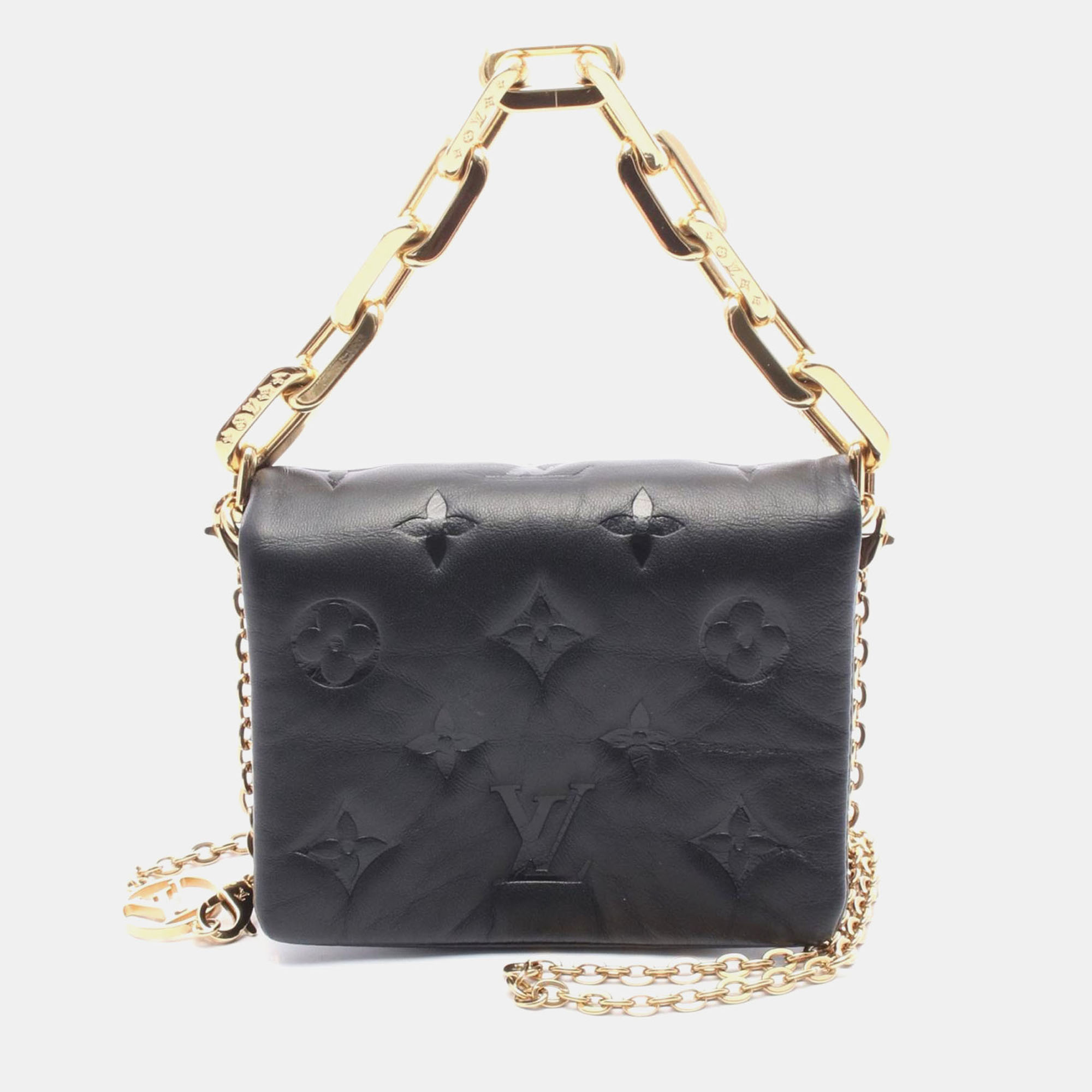 

Louis Vuitton Coussin Black Monogram Embossed Leather Shoulder Bag