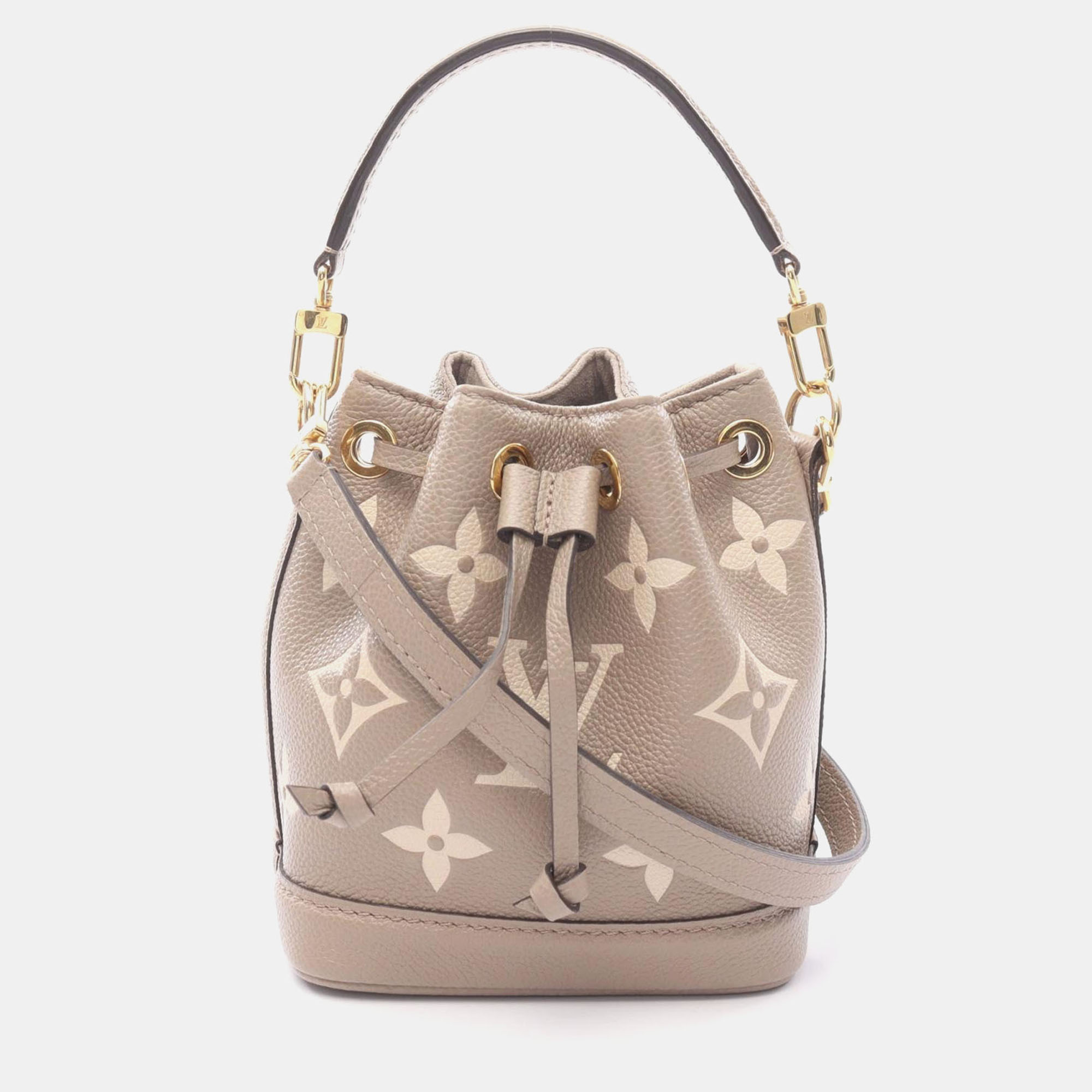

Louis Vuitton Nano Noe Beige Monogram Empreinte Leather Shoulder Bag