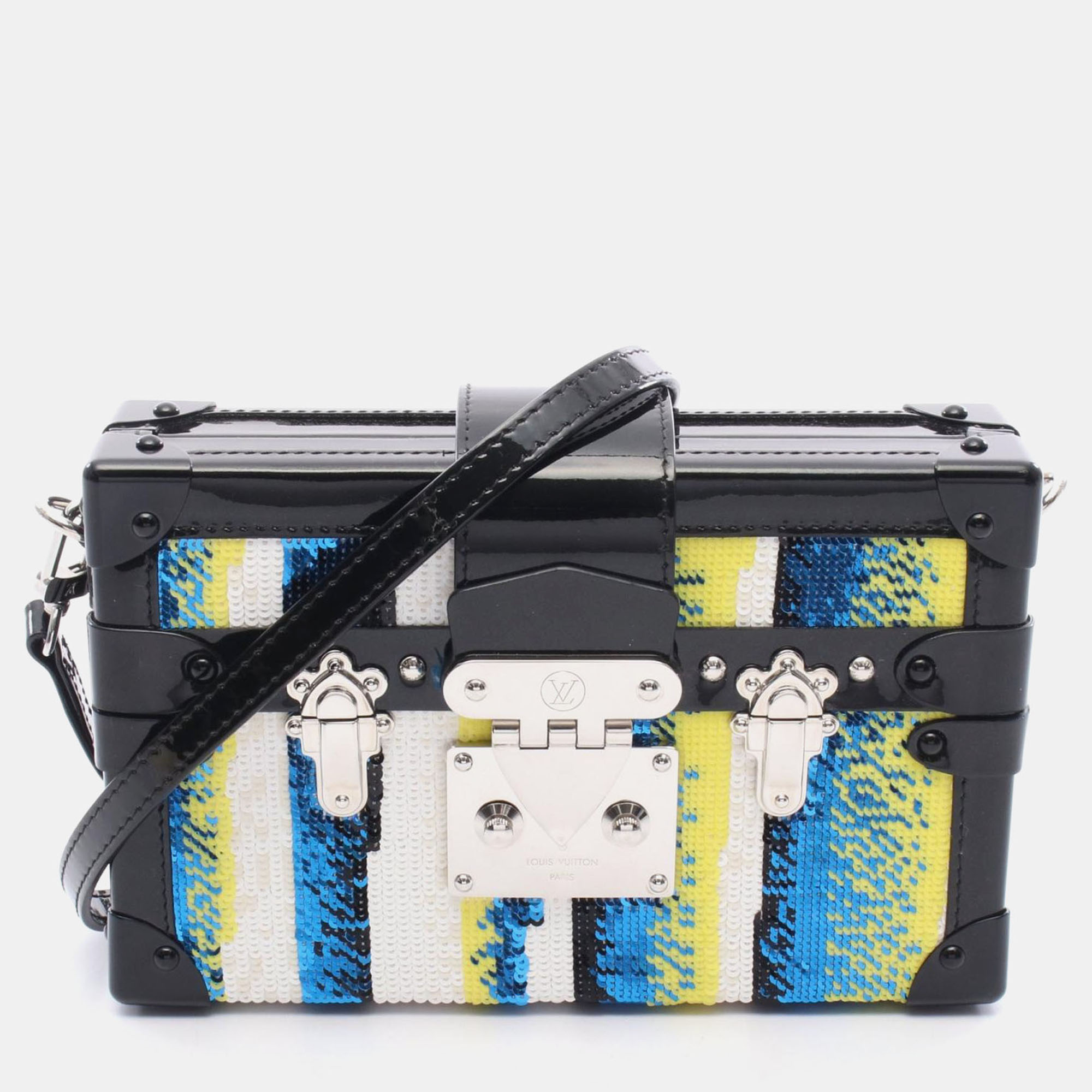 

Louis Vuitton Petite Malle Shoulder Bag Patent Leather Sequin Blue, Multicolor