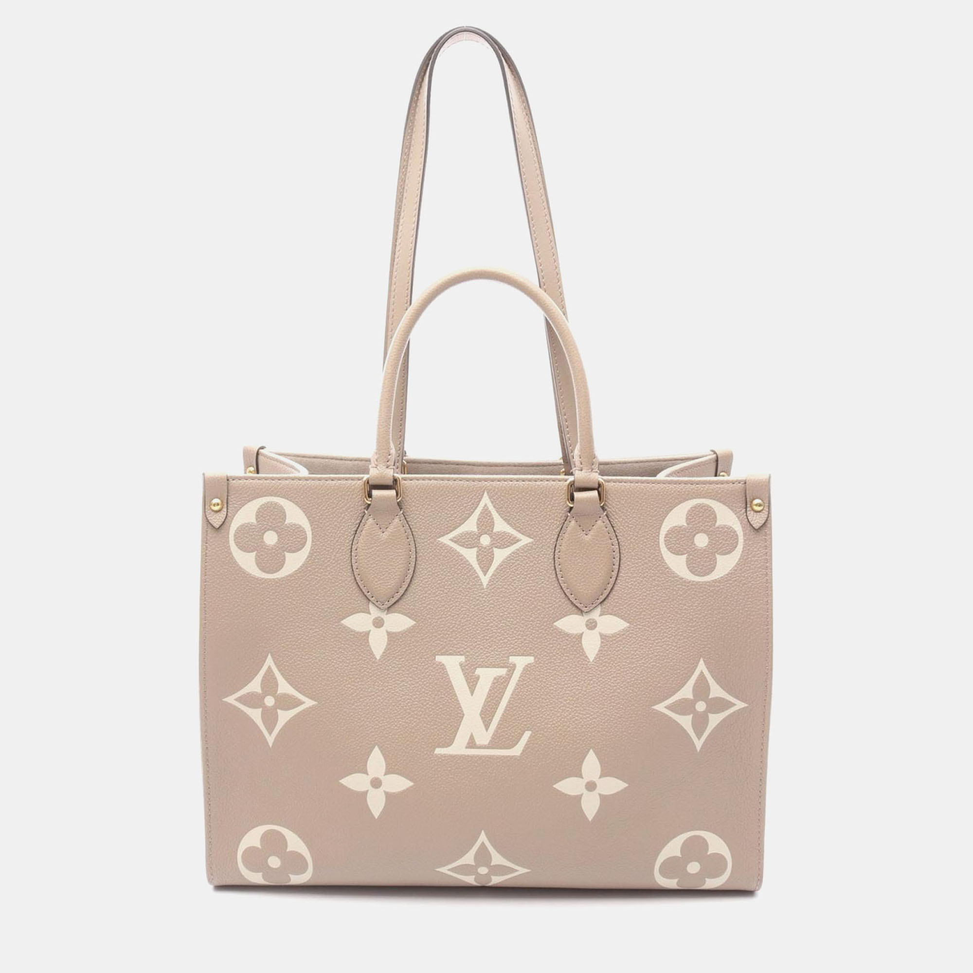 

Louis Vuitton On The Go Mm 2Way Shoulder Tote Bag Monogram Leather Beige
