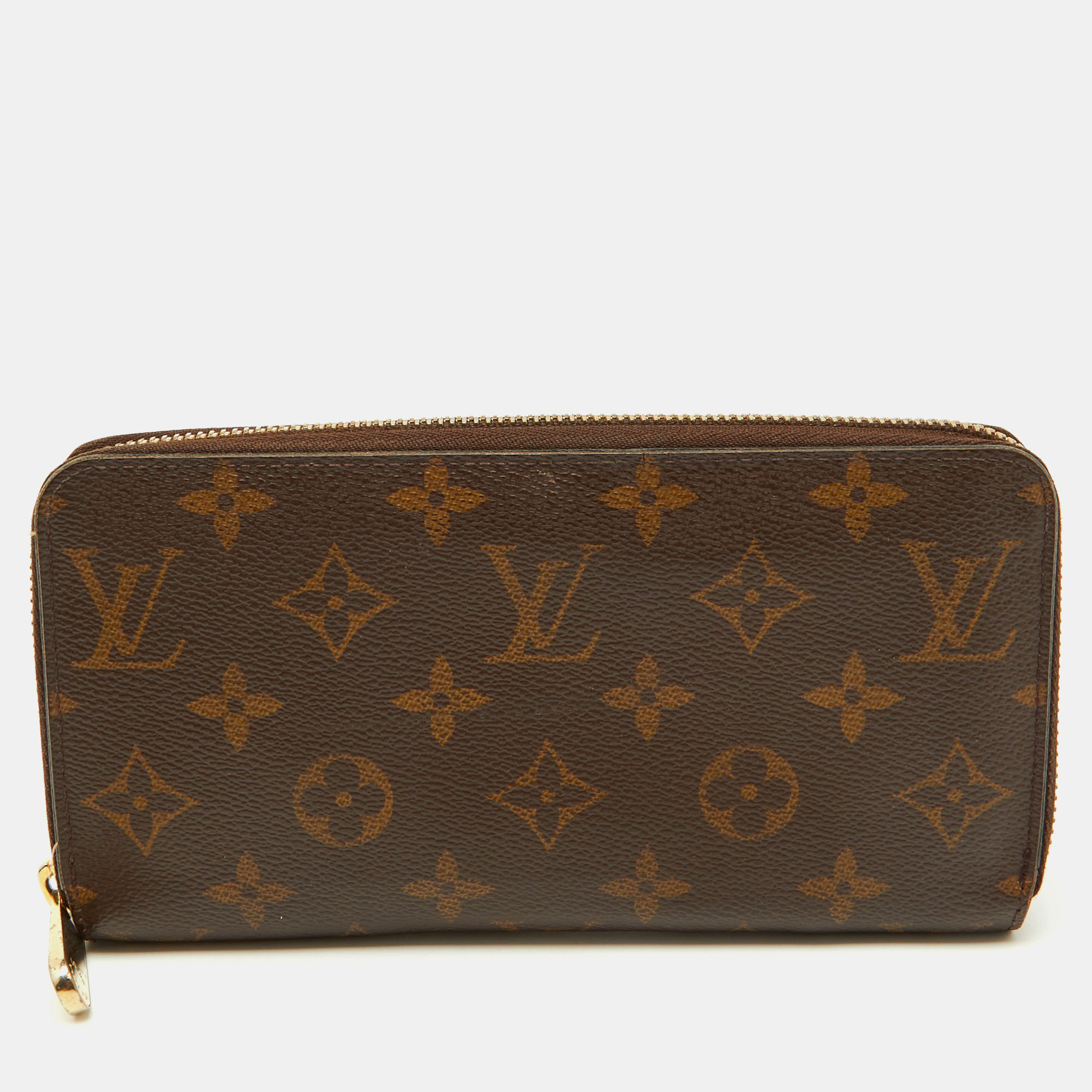 Pre-owned Louis Vuitton Monogram Canvas Zippy Wallet In Brown