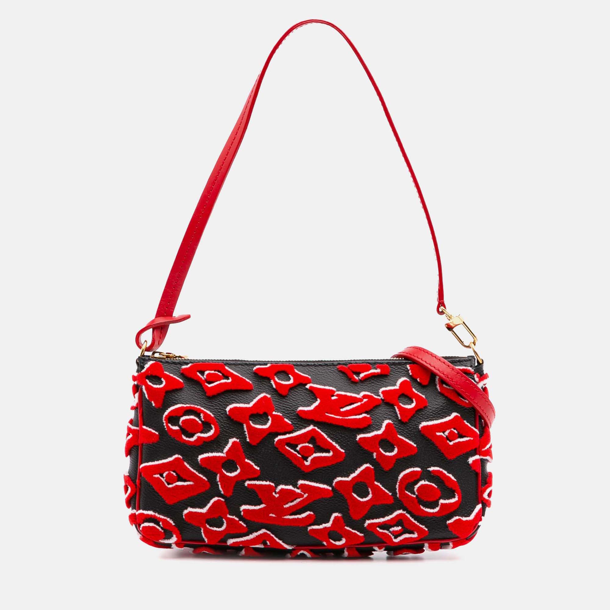 

Louis Vuitton Black/Red Urs Fischer Monogram Tuffetage Pochette Accessoires