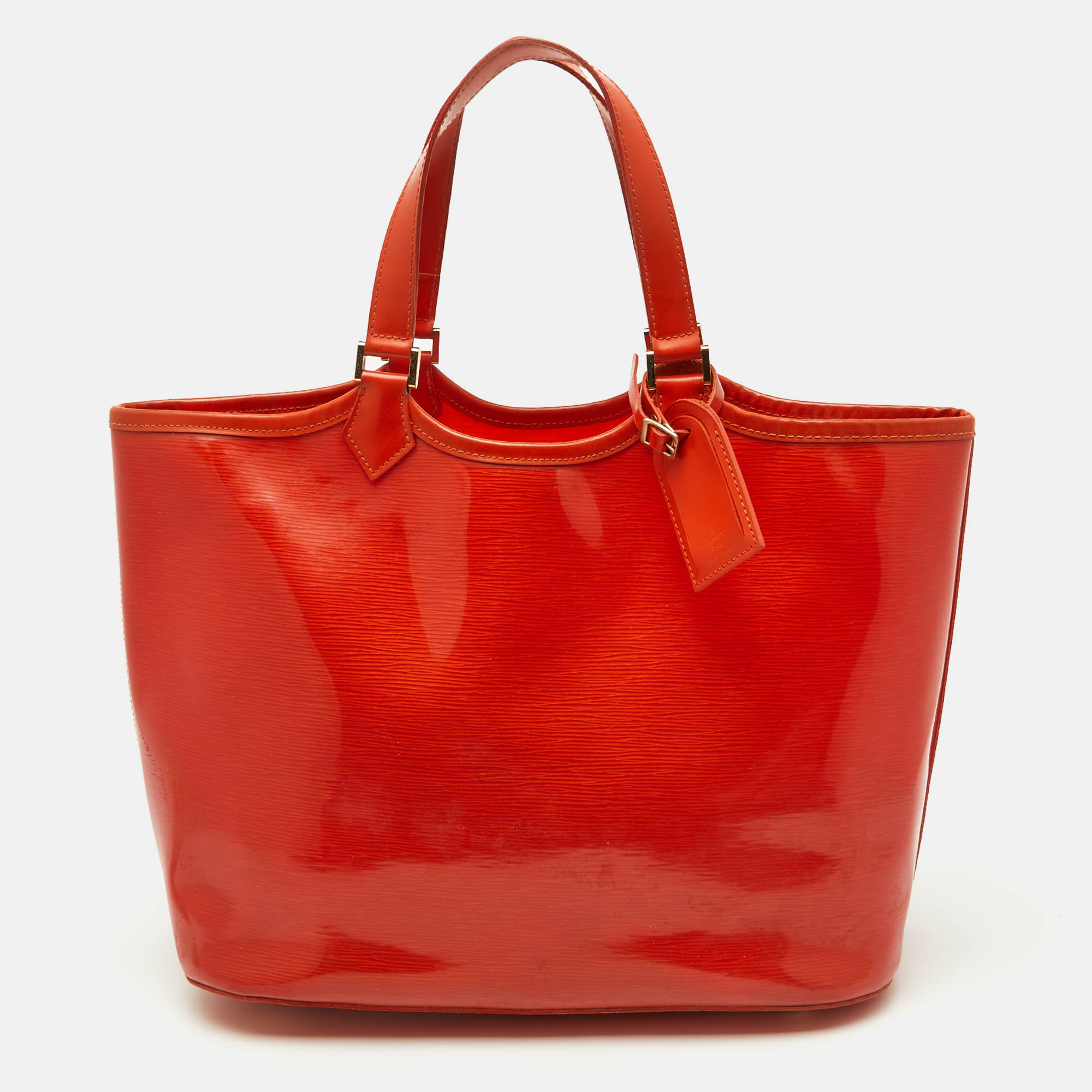

Louis Vuitton Mandarin Orange Vinyl Epi Leather Plage Lagoon Bay GM Bag