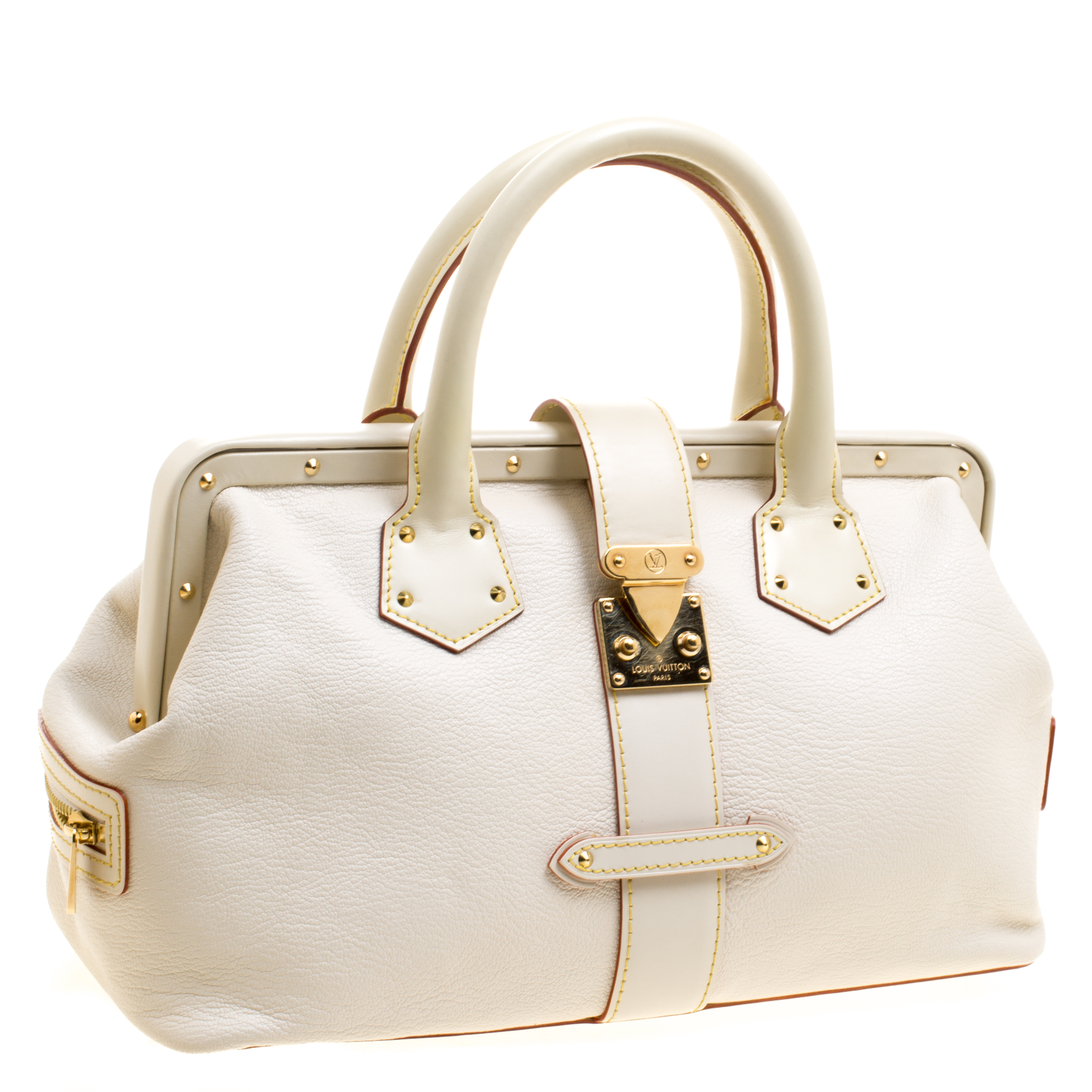 Louis Vuitton White Suhali Leather L'Ingenieux PM Bag - Yoogi's Closet