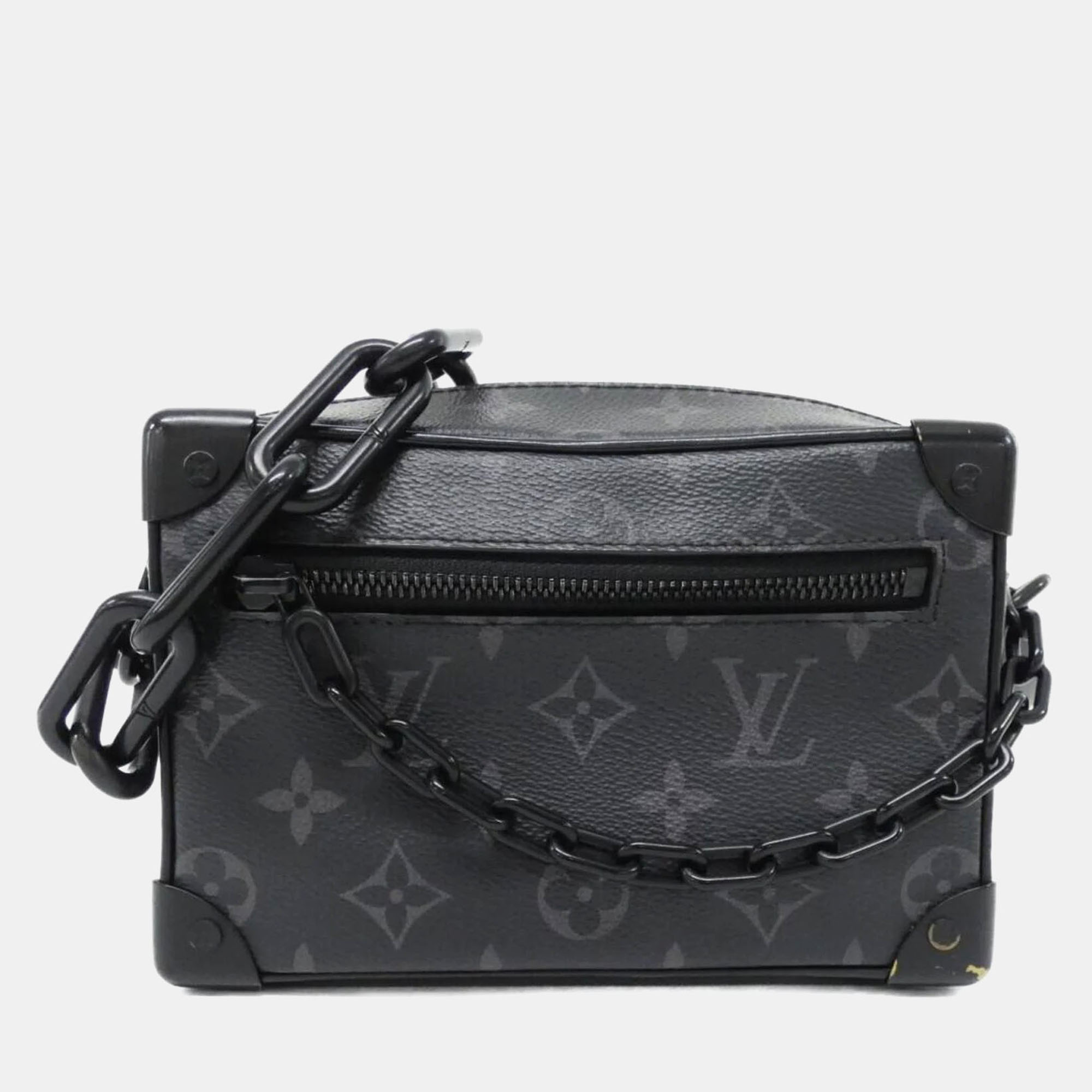 Pre-owned Louis Vuitton Mini Soft Trunk Black Monogram Eclipse Leather Shoulder Bag