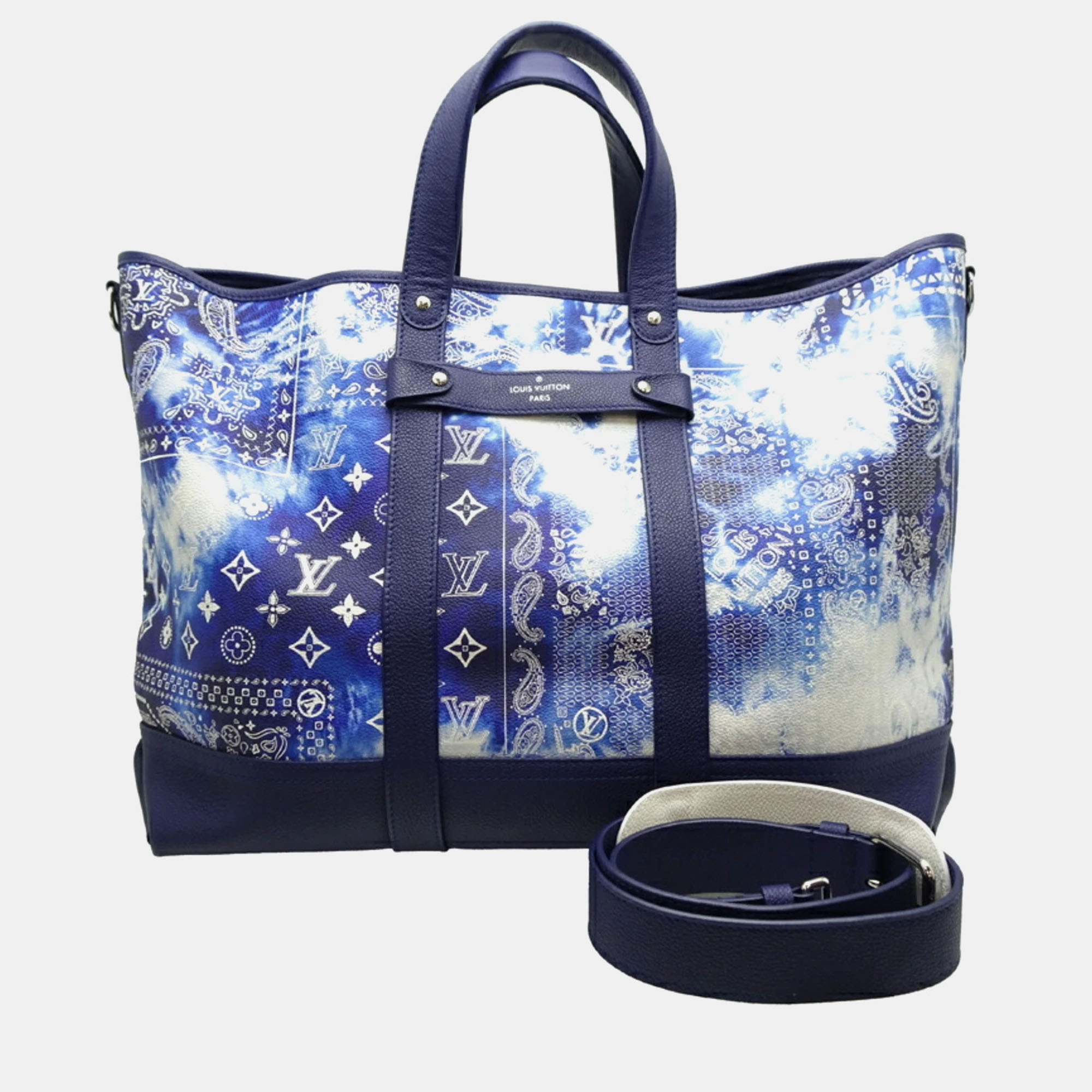 

Louis Vuitton Bandana Trolley Blue/White Monogram Canvas Tote Bag, Navy blue