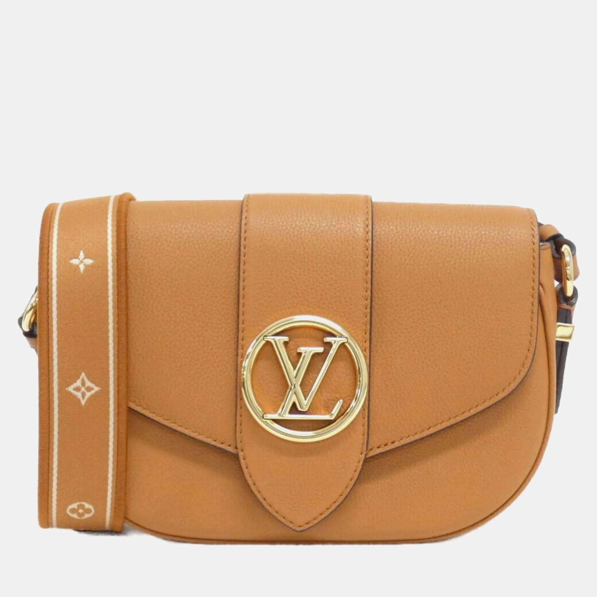

Louis Vuitton Pont Neuf Soft MM Sienne Leather Shoulder Bag, Orange