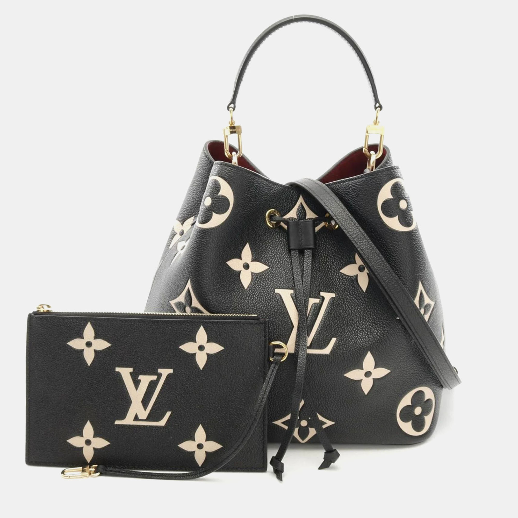 

Louis Vuitton Neonoe MM Black Beige Monogram Empreinte Leather Shoulder Bag, Black