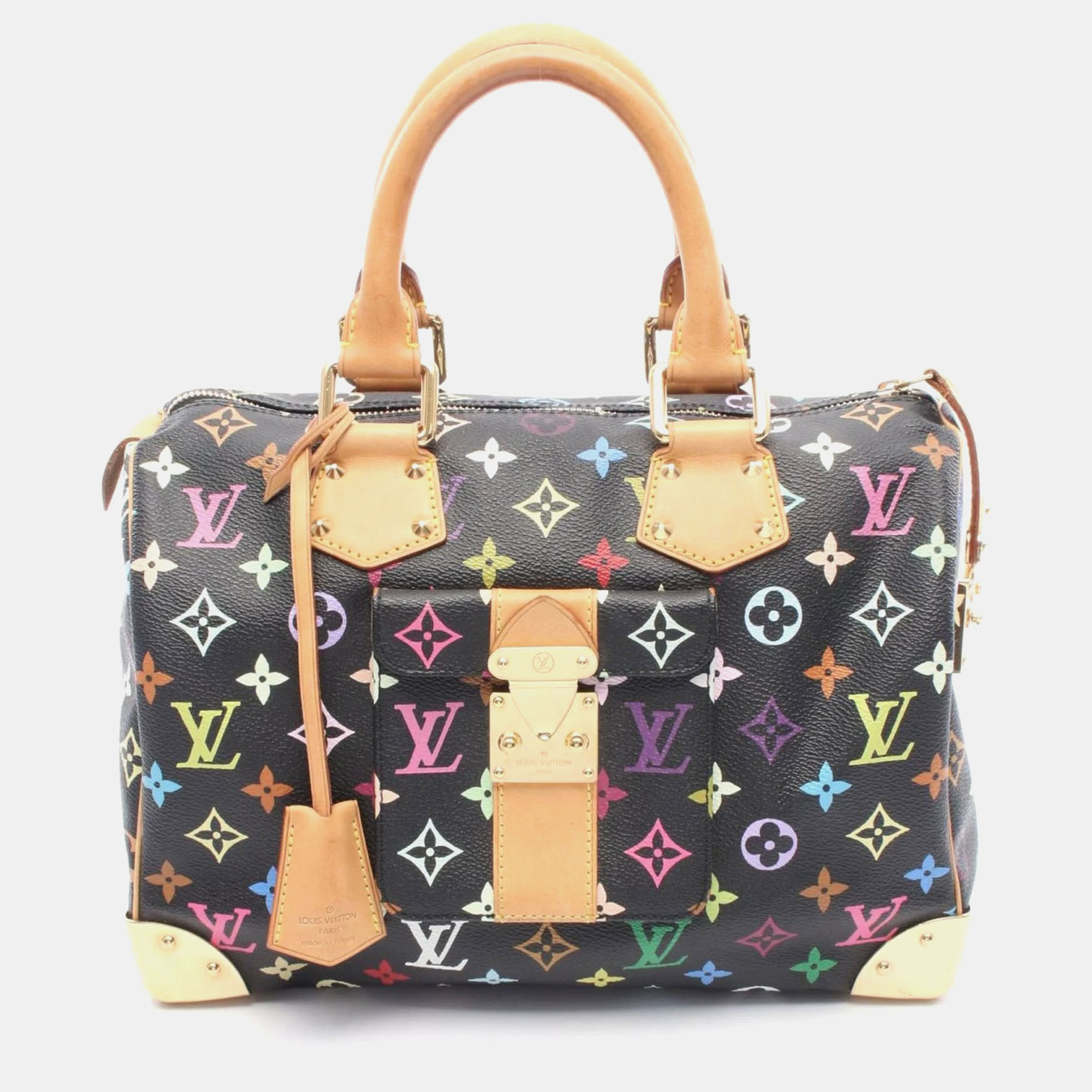

Louis Vuitton Speedy 30 Black Multicolor Monogram Canvas and Leather Shoulder Bag