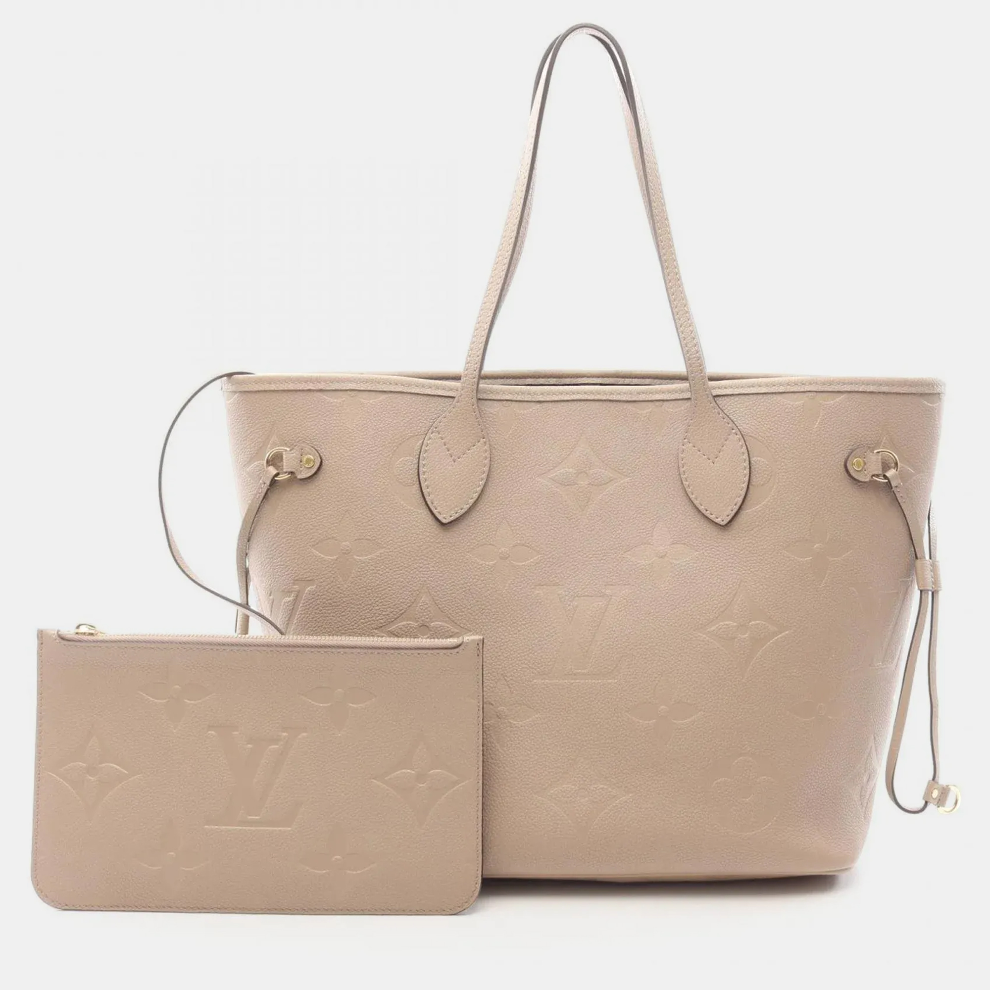 

Louis Vuitton Neverfull Mm Tote Bag Leather Monogram Empreinte Beige