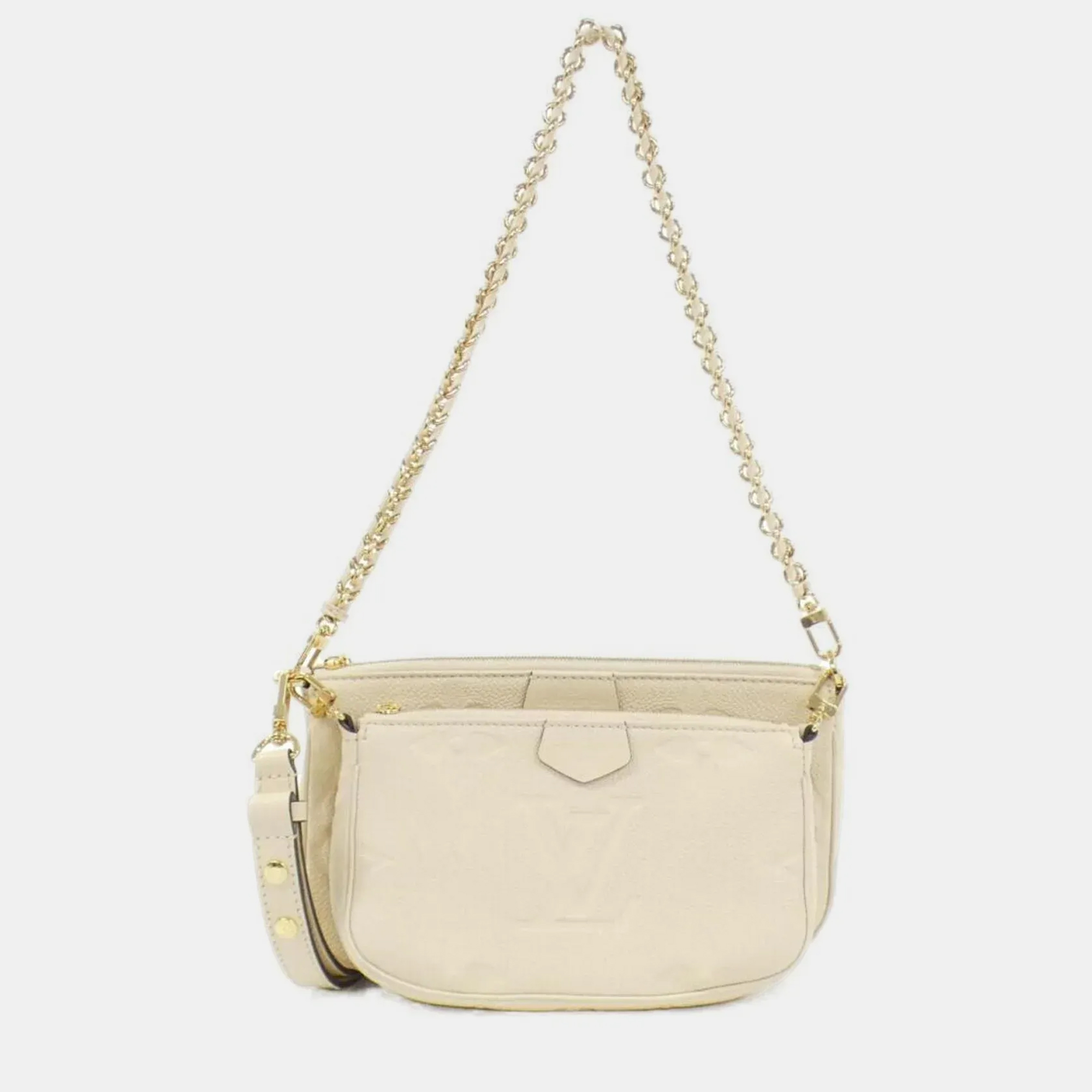 

Louis Vuitton Multi Pochette Cream Monogram Empreinte Leather Shoulder Bag, Beige