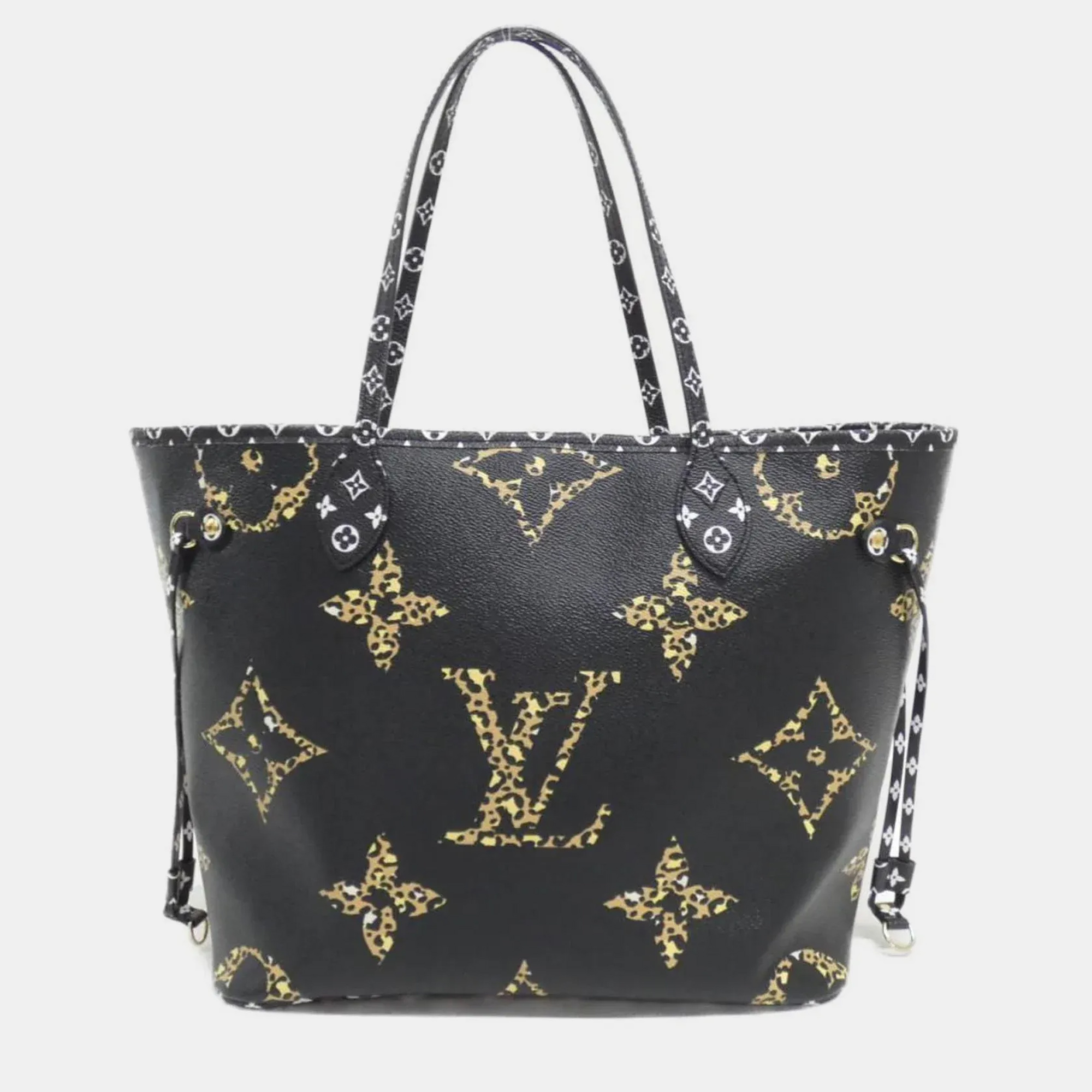 

Louis Vuitton Neverfull MM Brown Jungle Giant Monogram Canvas Tote Bag, Black