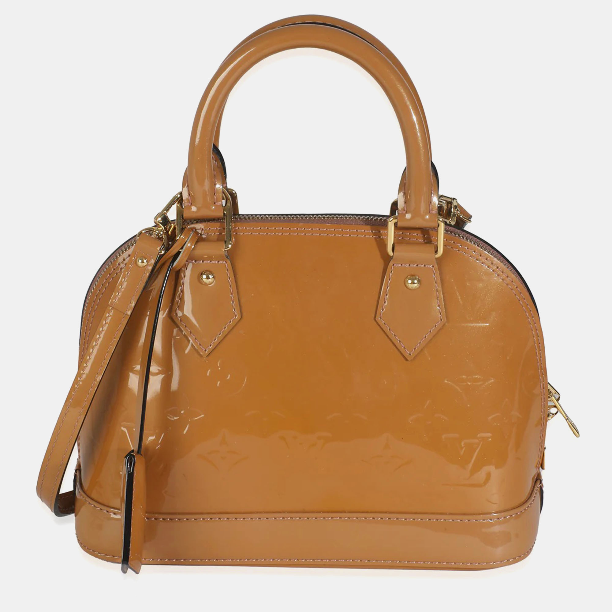 

Louis Vuitton Rose Velours Monogram Vernis Alma BB, Brown
